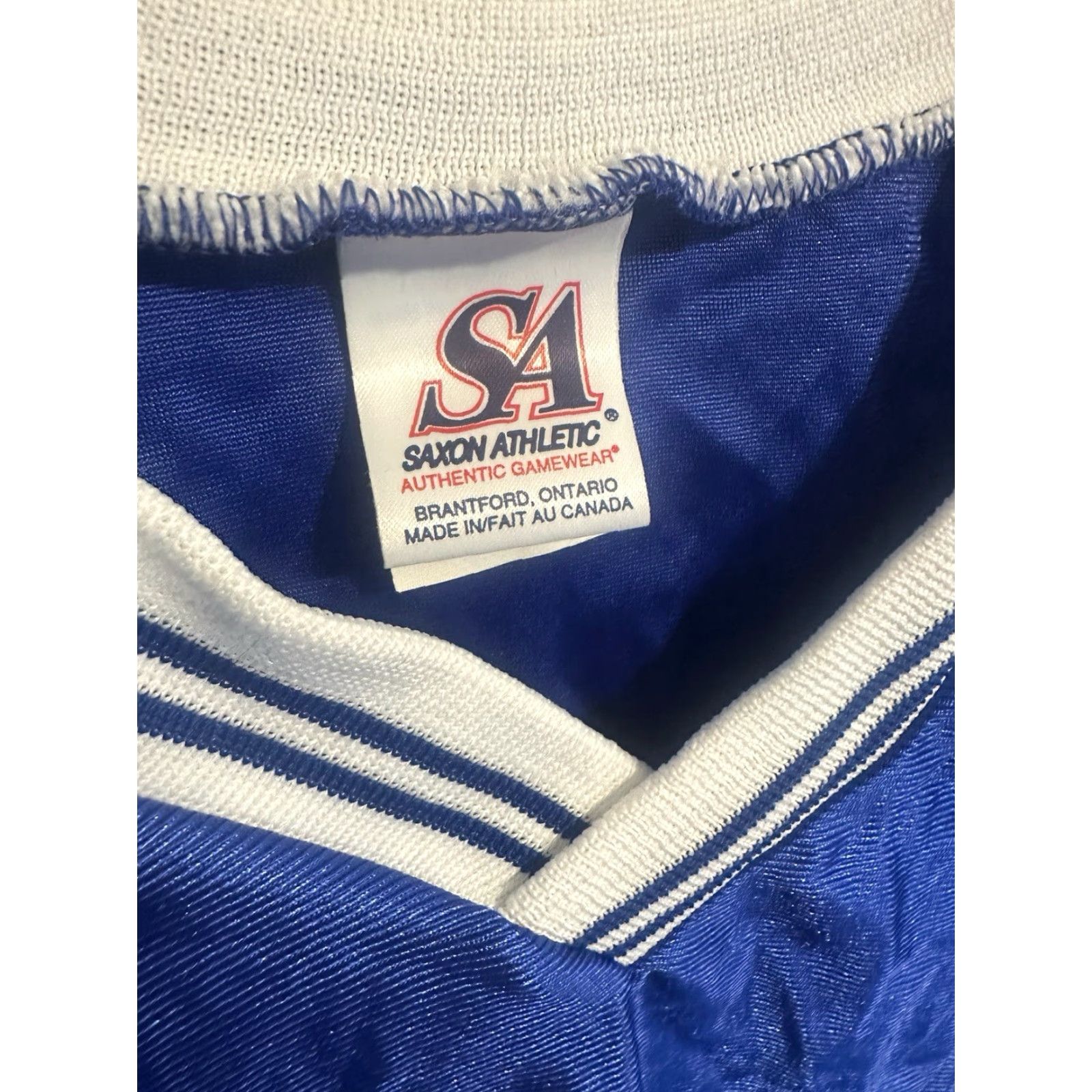 Vintage VINTAGE Saxon Dazzle Basketball Jersey Mens Tank M Regular Blue 90s Canada NWOT NOS Athletic Team Jerseys Size US M / EU 48-50 / 2 - 2 Thumbnail