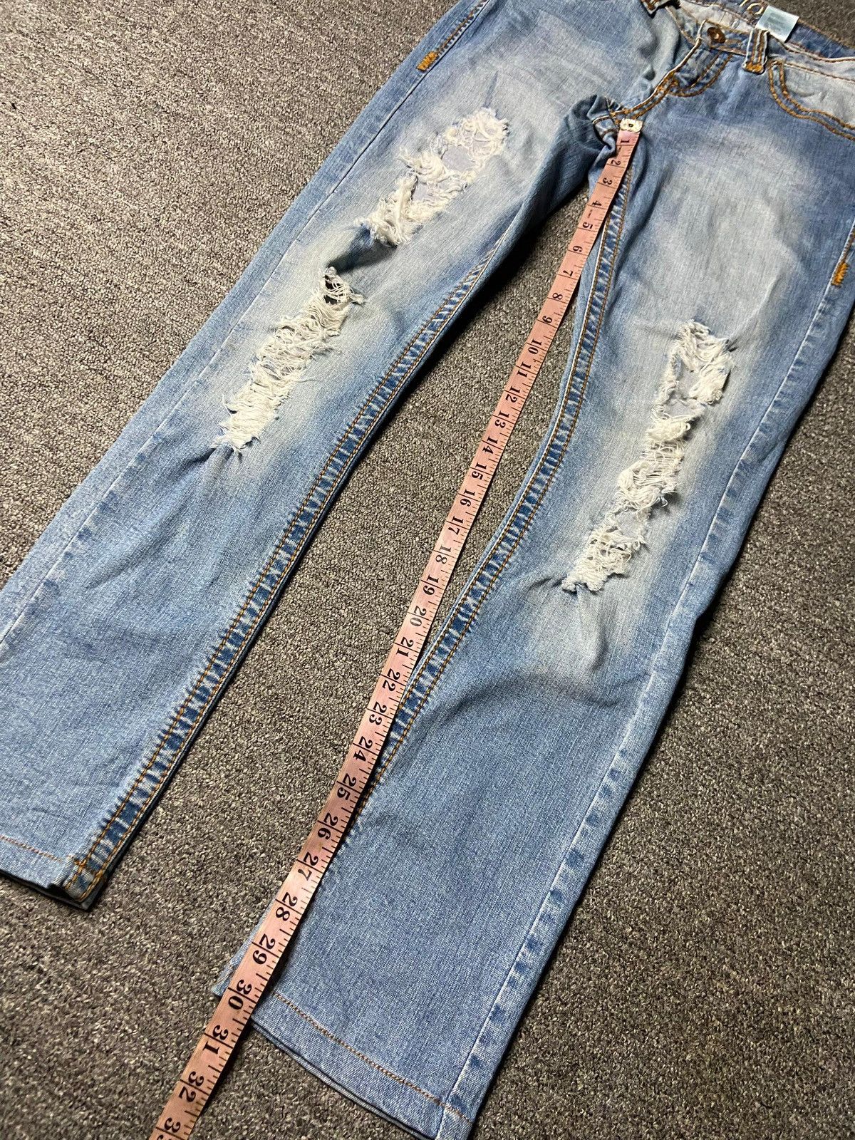 Japanese Brand JCJQ Brand Distressed Denim Ripped Jeans (162) Size 30" / US 8 / IT 44 - 10 Thumbnail
