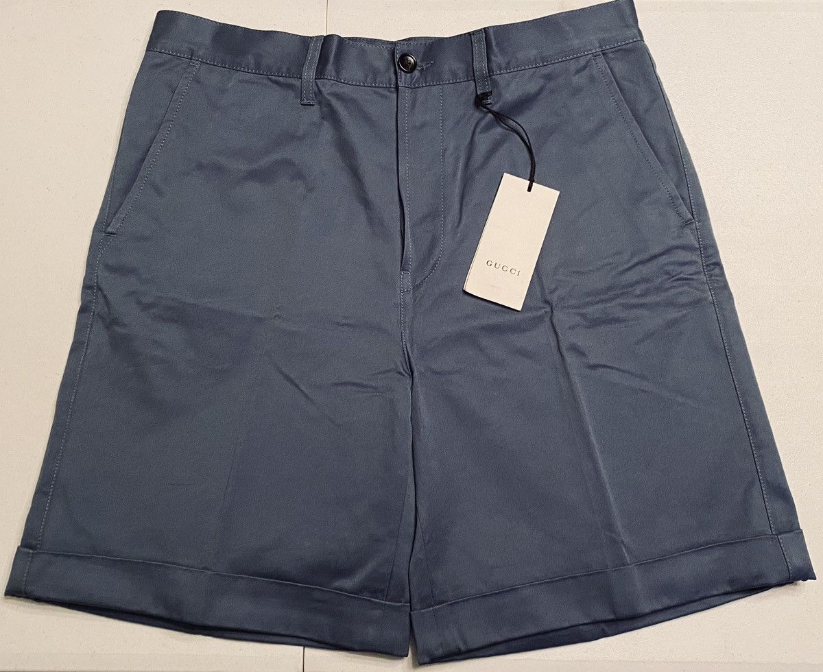 Gucci Gucci 🇮🇹 Blind for Love Thunder Blue Resort Bermudas 36 NWT Size US 36 / EU 52 - 20 Thumbnail