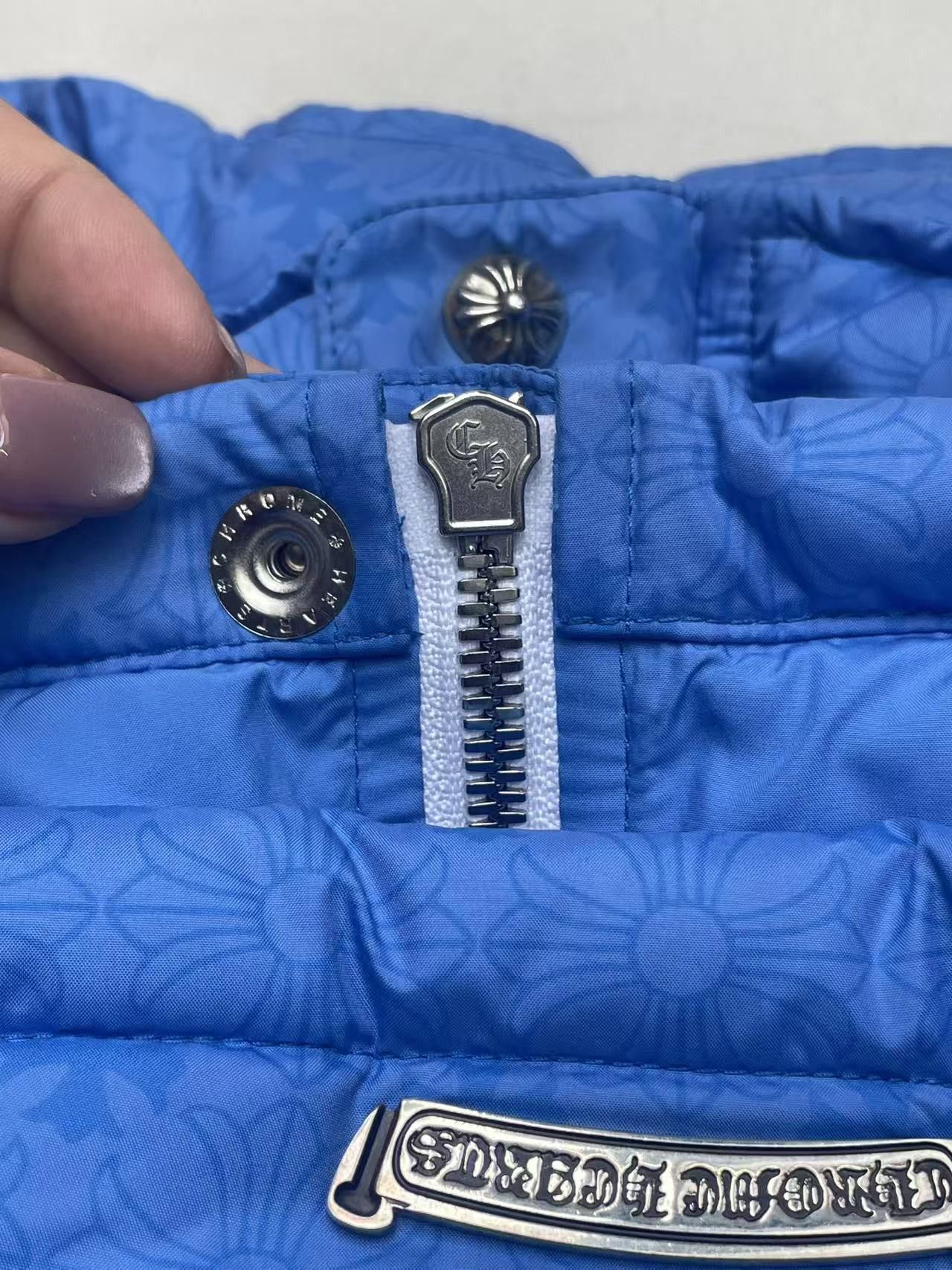 Chrome Hearts Chrome Hearts Unisex Tonal Plus Blue Puffer Down Vest Size L / US 10 / IT 46 - 11 Thumbnail