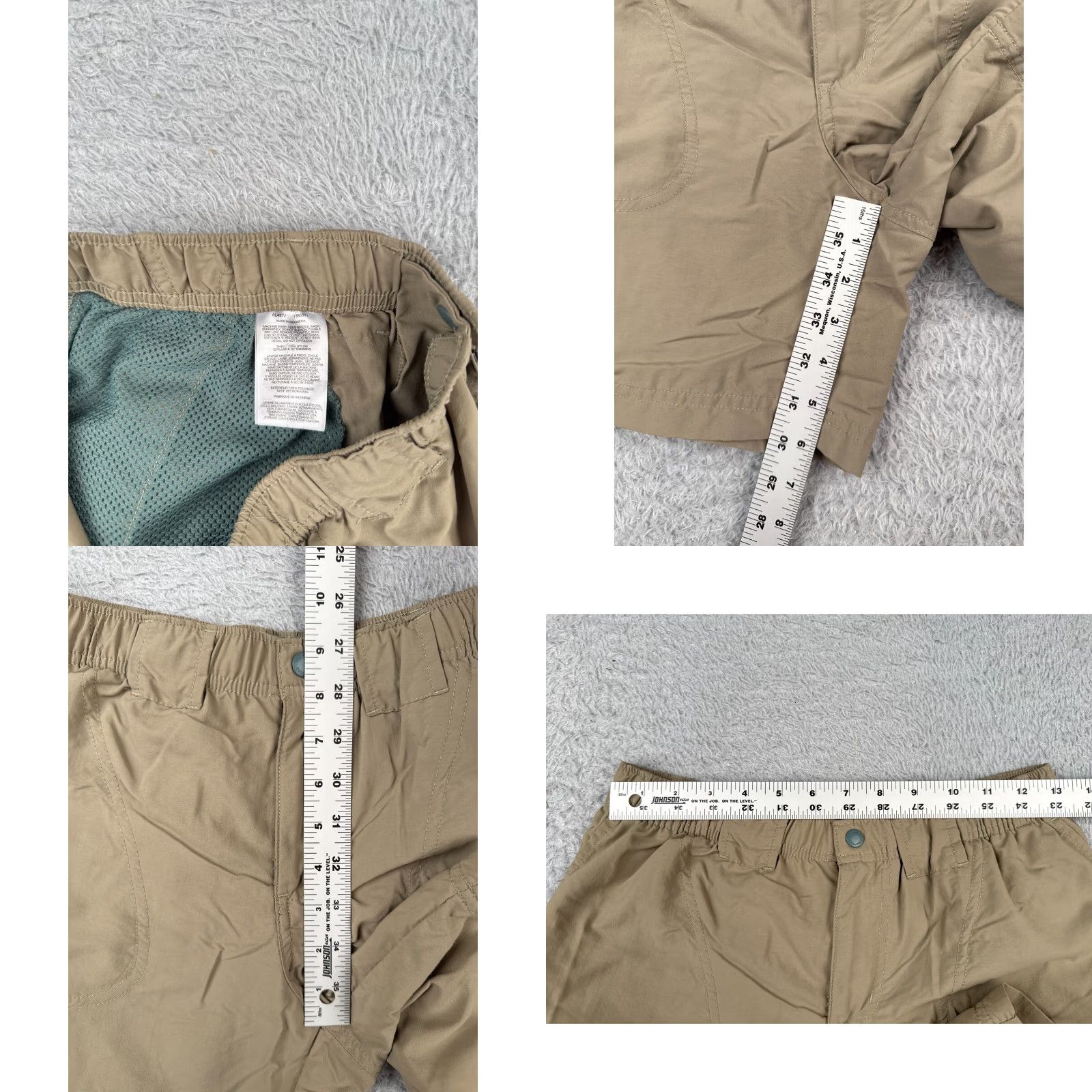 Vintage Columbia Shorts Women Small Beige Sandy River Cargo Nylon 30x6 Regular Elastic Waist Pockets 6 in Inseam Size 28" / US 6 / IT 42 - 8 Thumbnail