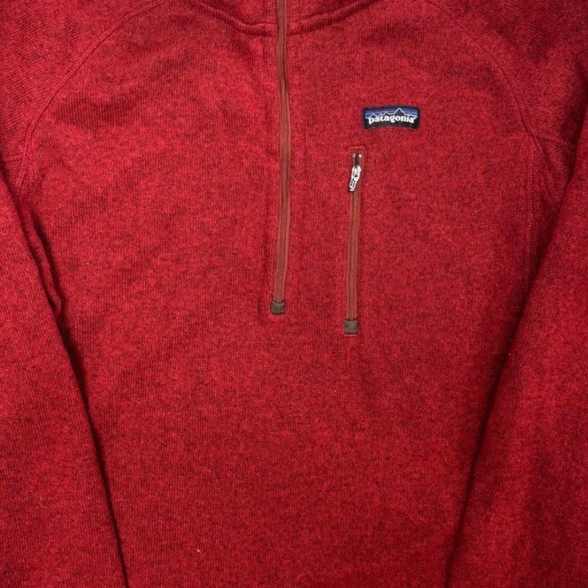 Patagonia VINTAGE Patagonia Men's Better Sweater 1/4 Zip Fleece Jacket Size L Red Shirt Mens Red 90s style, light pilling Size US L / EU 52-54 / 3 - 4 Thumbnail