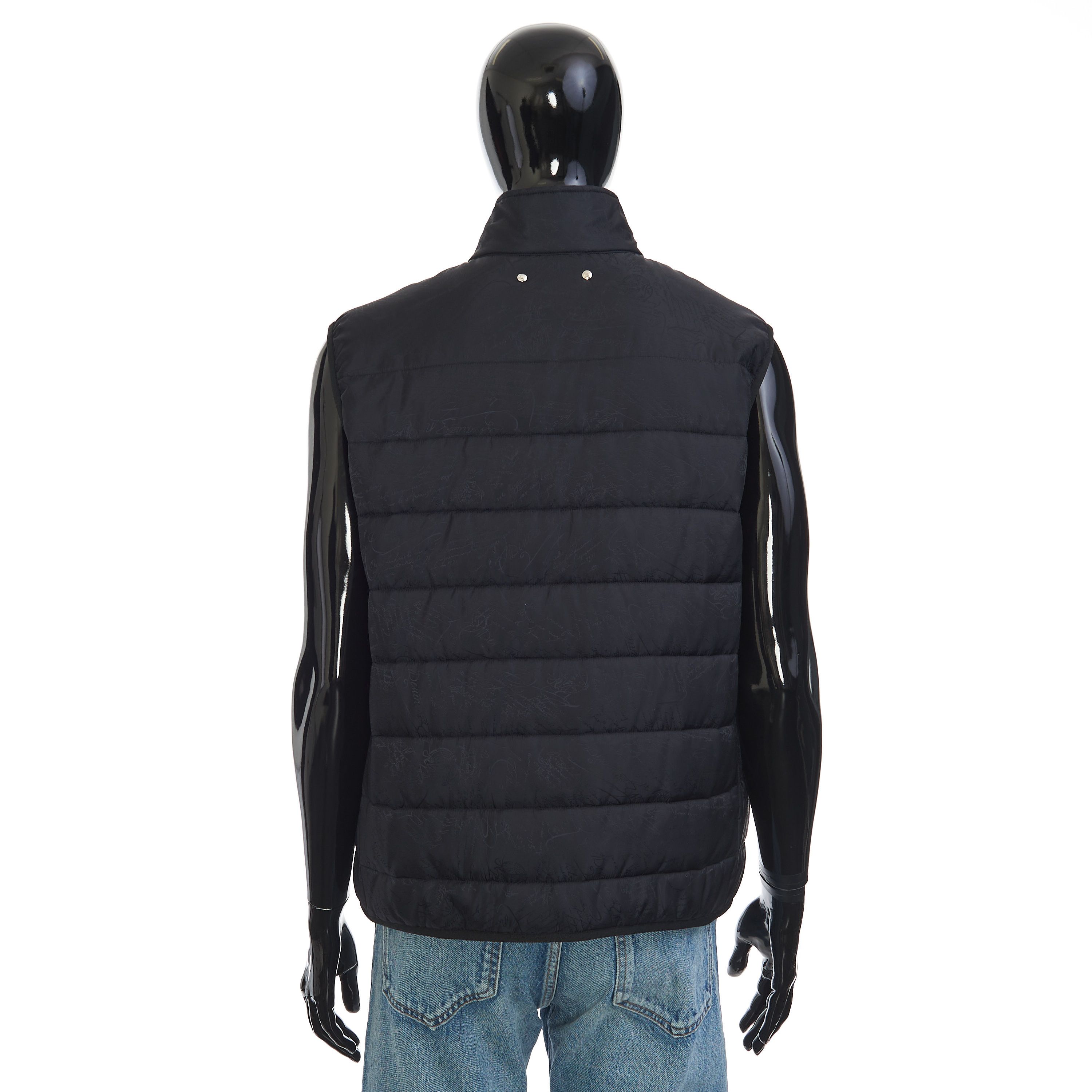 Berluti Gilet / Bodywarmer In Black Quilted Scritto Jacquard Nylon Size US M / EU 48-50 / 2 - 6 Thumbnail