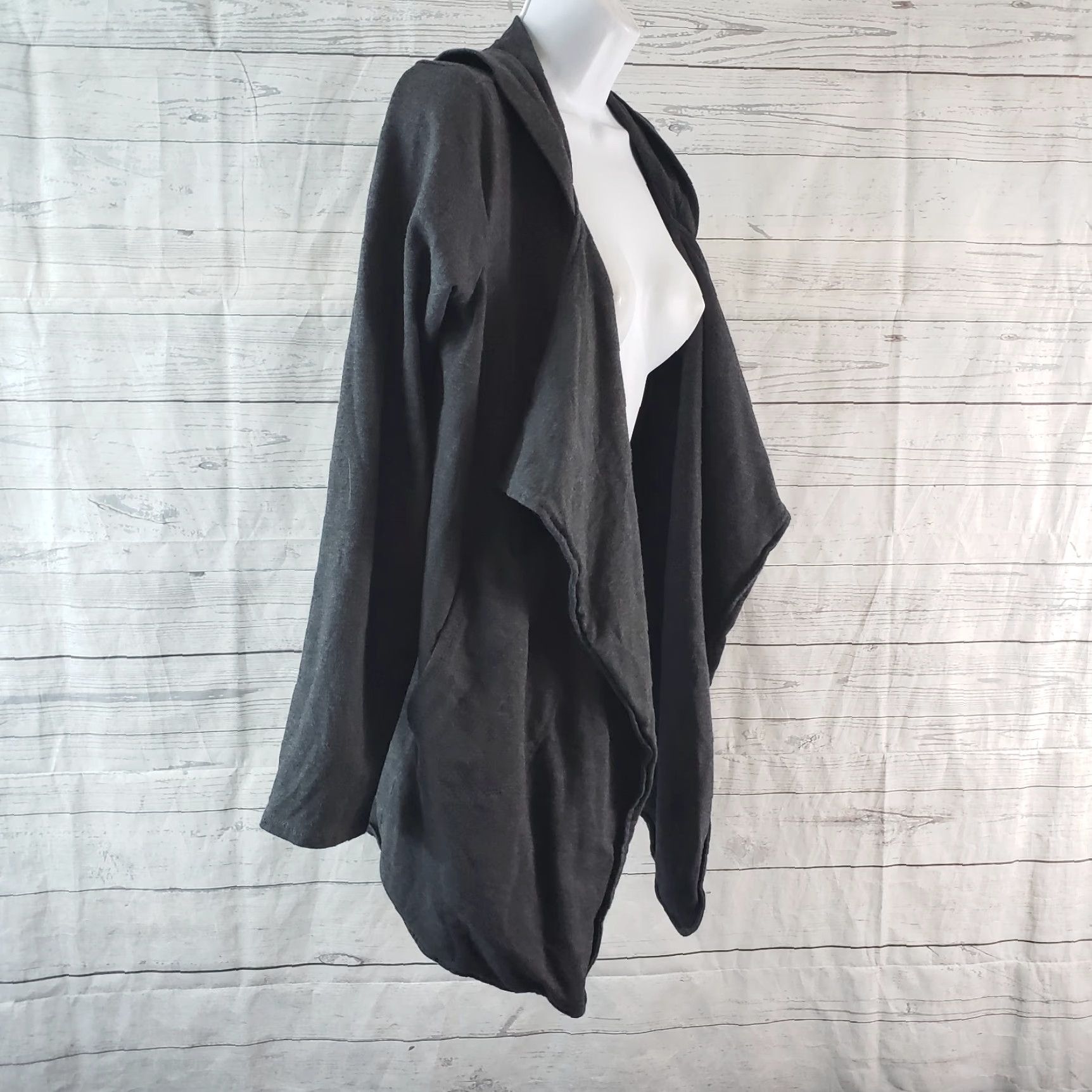 J. Jill VINTAGE PureJill Womens Cardigan Hooded XS Gray Pima Cotton Blend Open Front Petite Size XS / US 0-2 / IT 36-38 - 3 Thumbnail