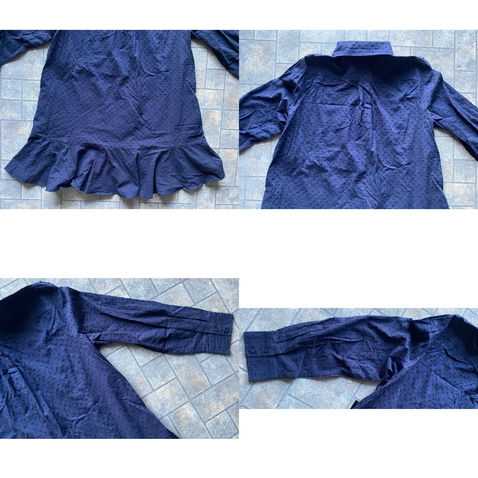 Vintage Tuckernuck Top Women Navy Blue Swiss Dot L Size L / US 10 / IT 46 - 9 Thumbnail