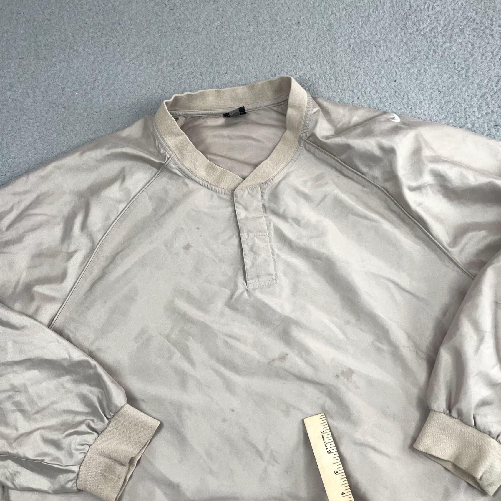 Nike VINTAGE Nike Golf Jacket Mens 2XL Brown Beige 1/4 Button Pullover Windbreaker Short All Seasons Logo Nike Mens Size US XXL / EU 58 / 5 - 7 Thumbnail