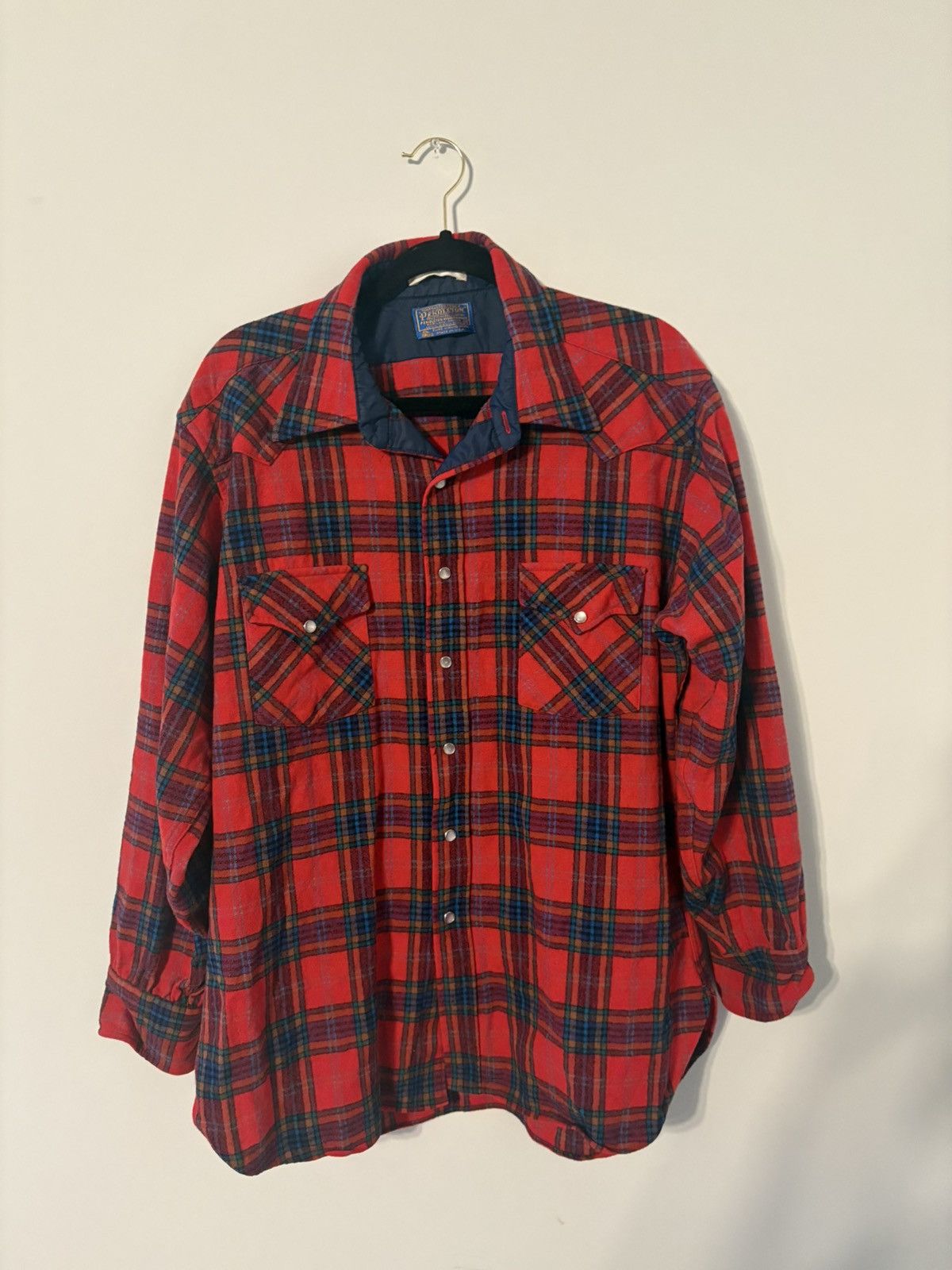 Pendleton × Vintage 1960s Pendleton pearl snap button-up 100% wool made in USA Size US XL / EU 56 / 4 - 10 Thumbnail