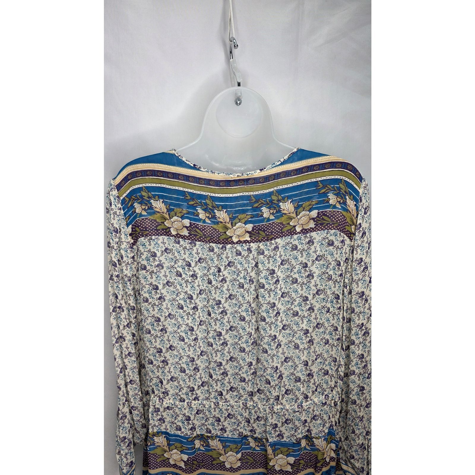 Lucky Brand Lucky Brand Boho Floral Sheer Long Sleeve Blouse Tunic Size XL / US 12-14 / IT 48-50 - 10 Thumbnail