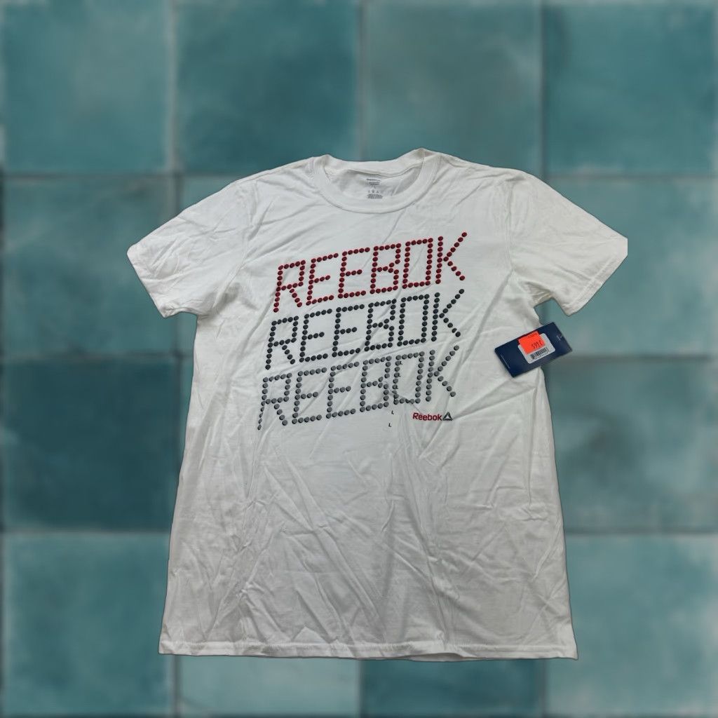 Reebok Reebok Shirt Mens Large White Short Sleeve Spellout Logo Size US L / EU 52-54 / 3 - 1 Thumbnail