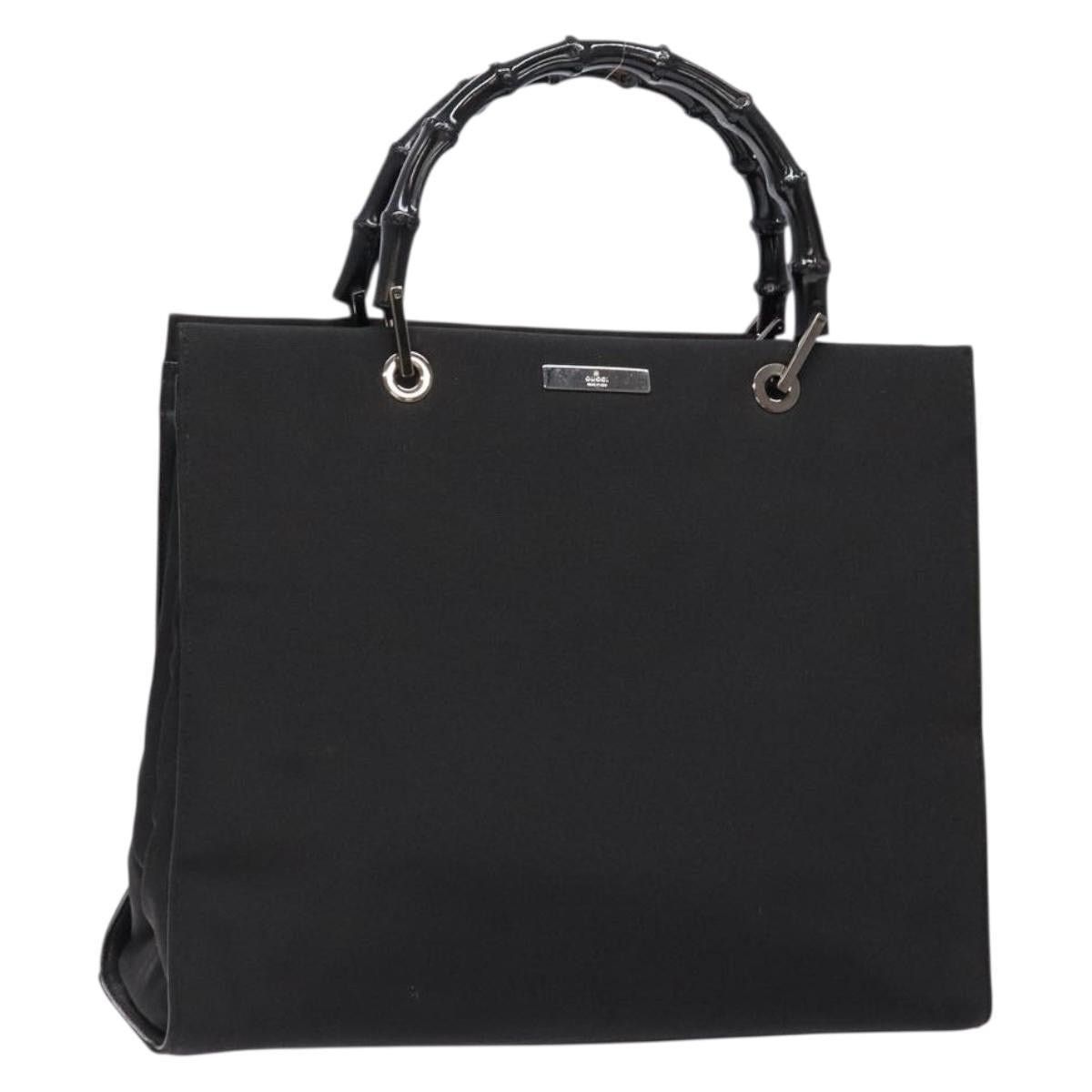 Gucci GUCCI Bamboo Handbag Nylon Black Silver 002 002 Size ONE SIZE - 1 Thumbnail
