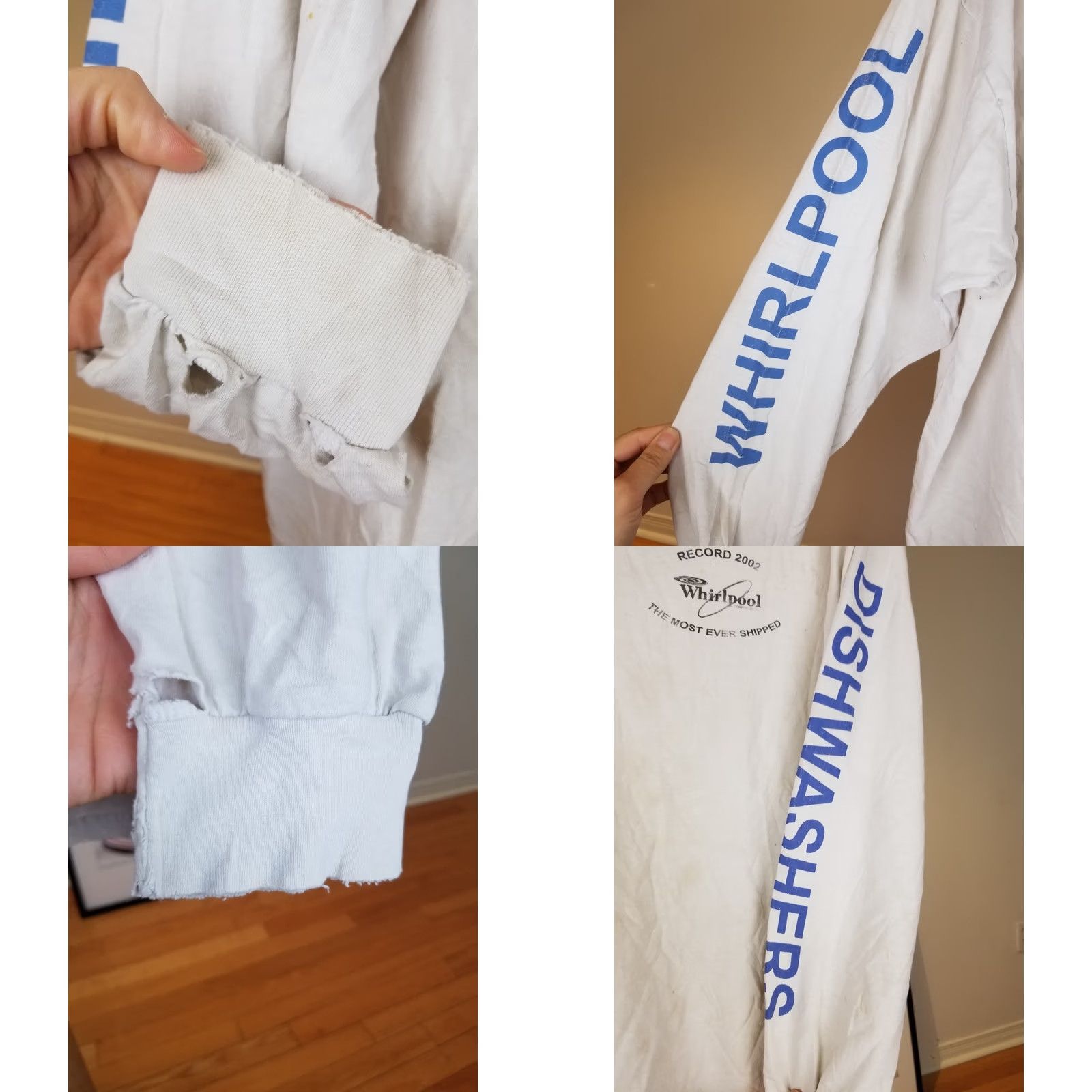 Vintage VINTAGE WHIRPOOL DISHWASHER DISTRESSED WORN LONG SLEEVE T-SHIRT XXL Shirt Men White 2002 Size US XXL / EU 58 / 5 - 9 Thumbnail