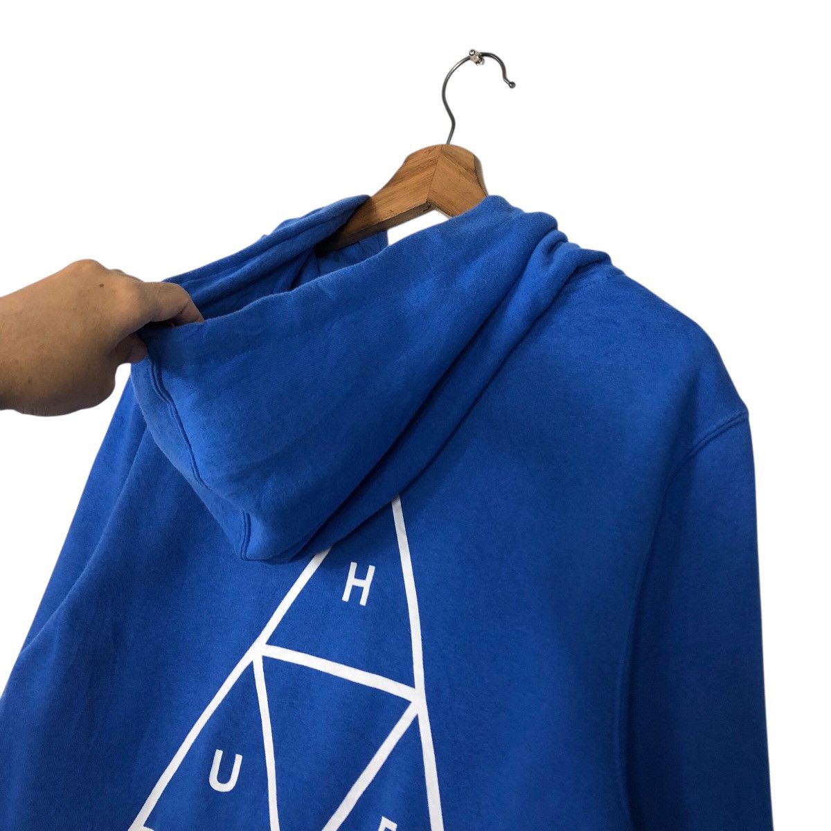 Japanese Brand 📌Rich Blue Vintagr Hoodie Pull Over HUF Big Logo Design Size US S / EU 44-46 / 1 - 11 Thumbnail