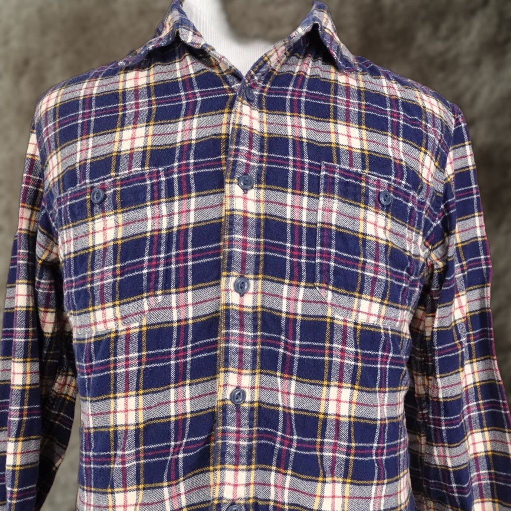 J.Crew VINTAGE J.CREW Shirt Men Large Flannel Plaid Button-Down Casual Workwear Outdoor Blue Yellow Size US L / EU 52-54 / 3 - 1 Thumbnail