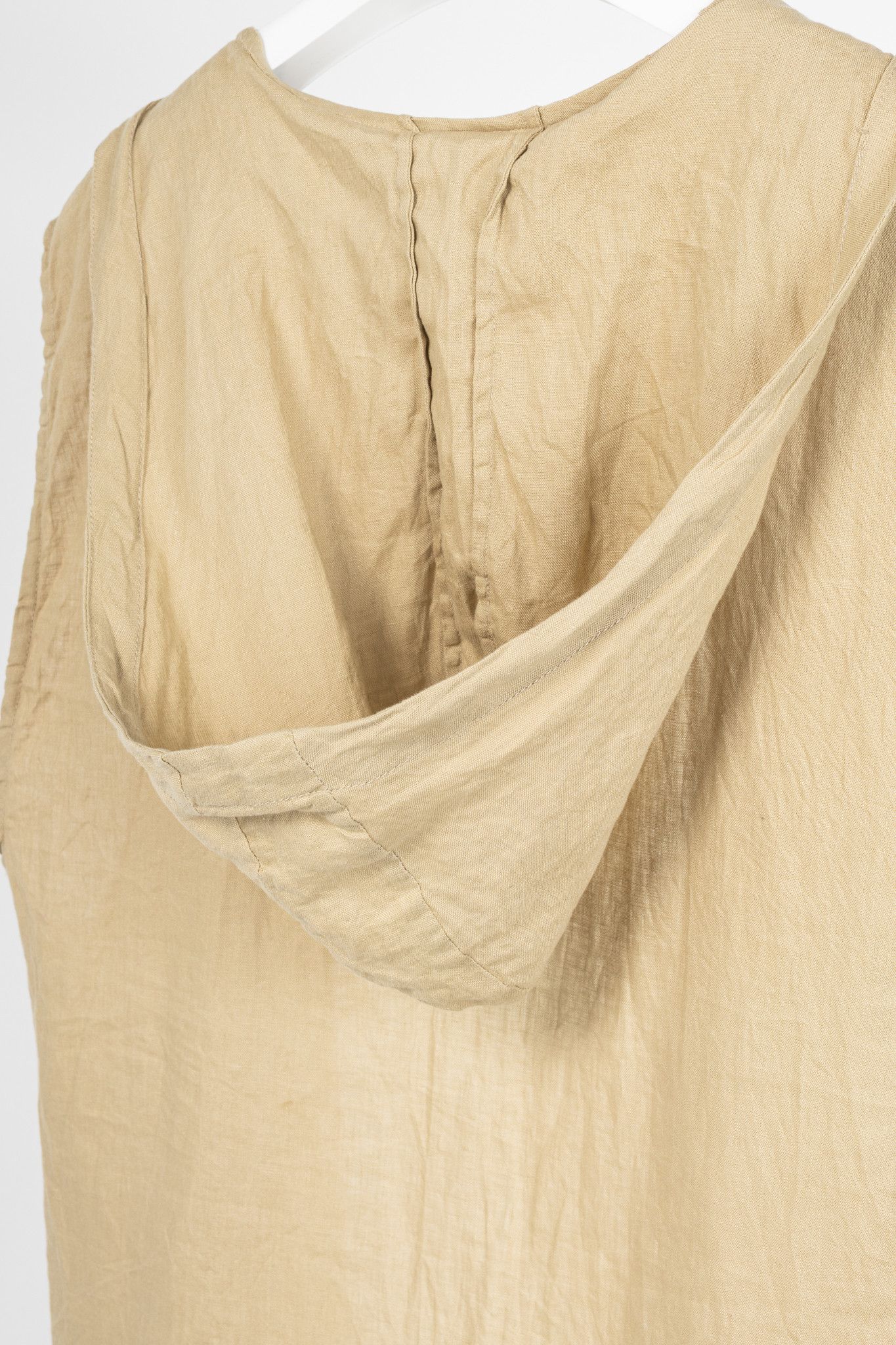 Other IN THE MIDDLE Ibiza Tan Linen Open-Front Hoodie Vest Size US M / EU 48-50 / 2 - 8 Thumbnail