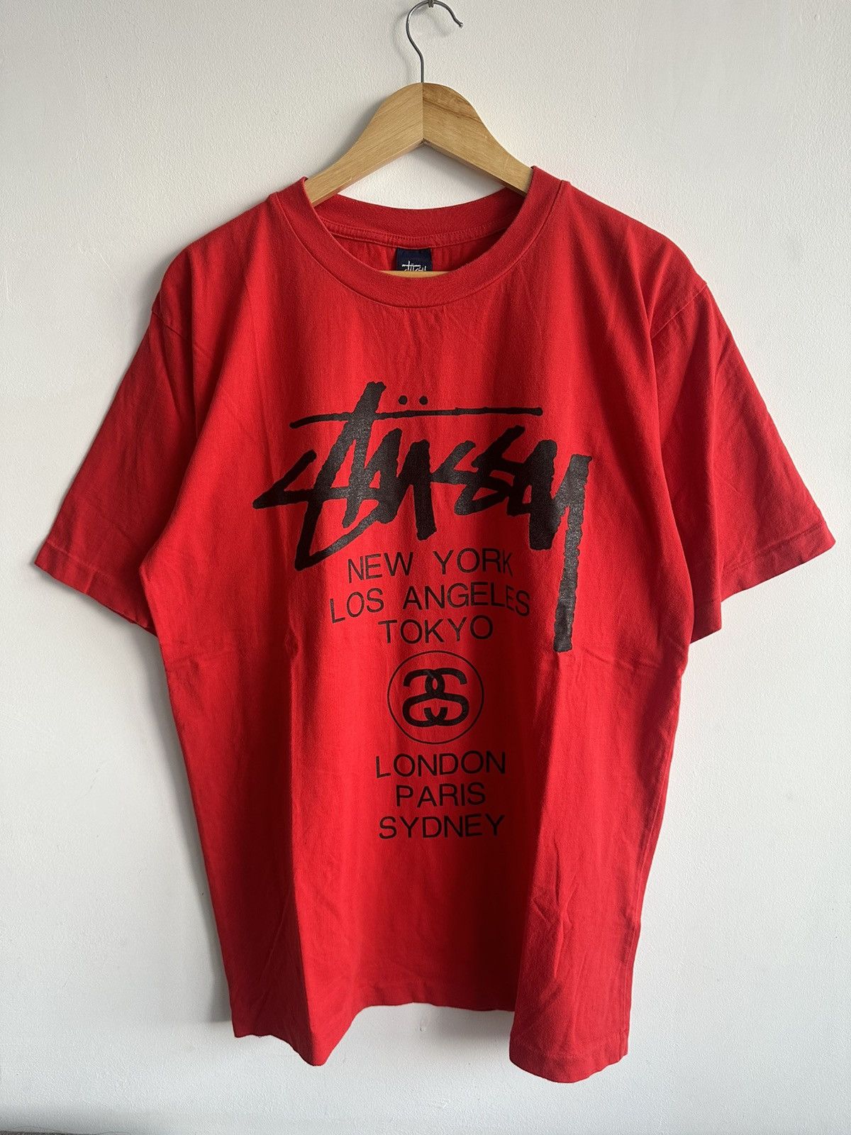 Stussy × Vintage Vintage 90’s Stussy World Tour Single Stitch USA Tshirt Size US L / EU 52-54 / 3 - 1 Thumbnail