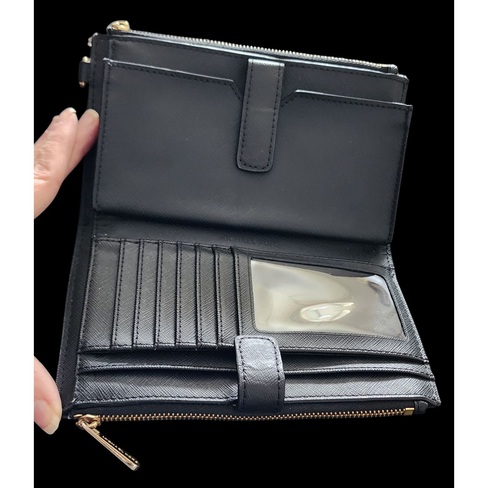 Michael Kors Michael Kors Adele Small Double Zip Wristlet Wallet black Size ONE SIZE - 5 Thumbnail