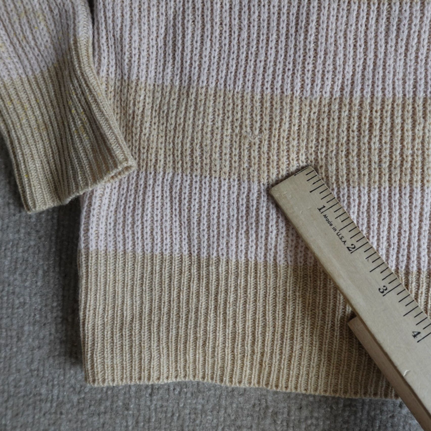 Theory Theory Womens Sweater S Beige Striped 100% Cashmere Pullover Knit Casual Winter Womens Size S / US 4 / IT 40 - 5 Thumbnail