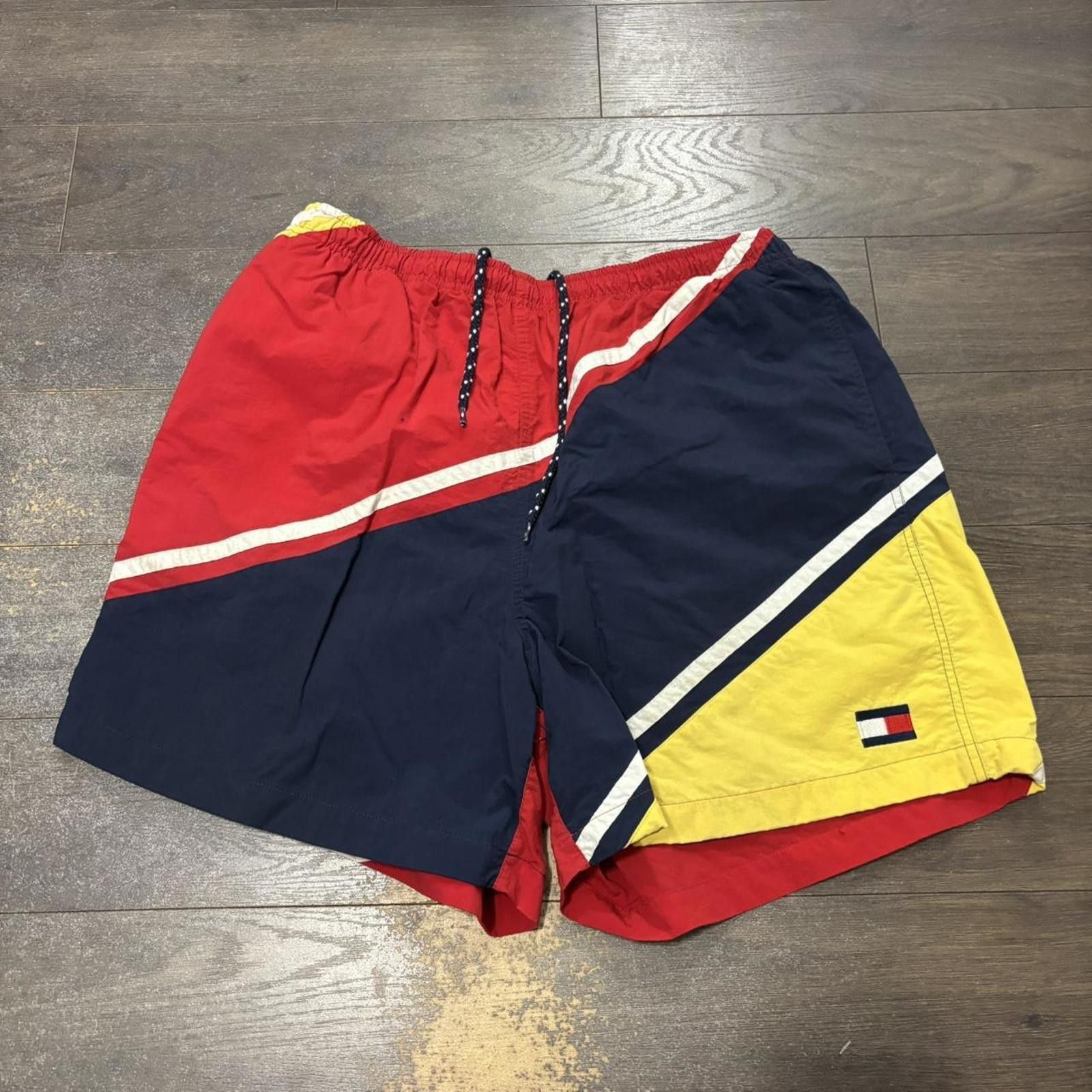 Tommy Hilfiger Vintage Tommy Hilfiger colour block swim shorts 90s XL Size US 36 / EU 52 - 1 Thumbnail