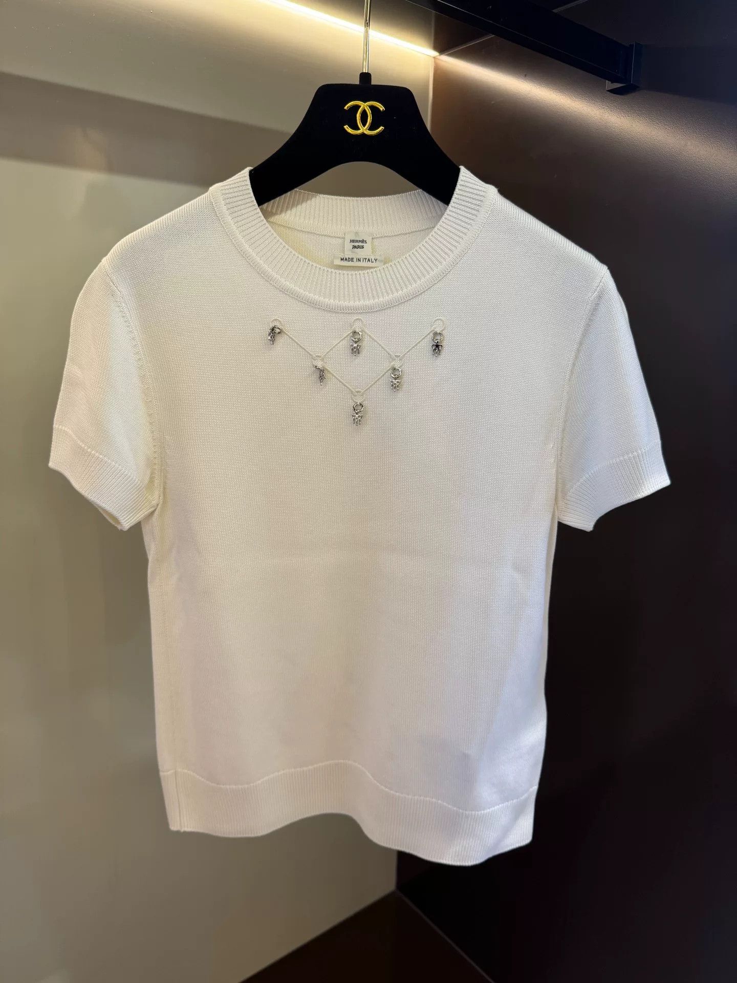 Hermes Hermes 2022 Diamond Knit Short Sleeve Size US S / EU 44-46 / 1 - 1 Thumbnail