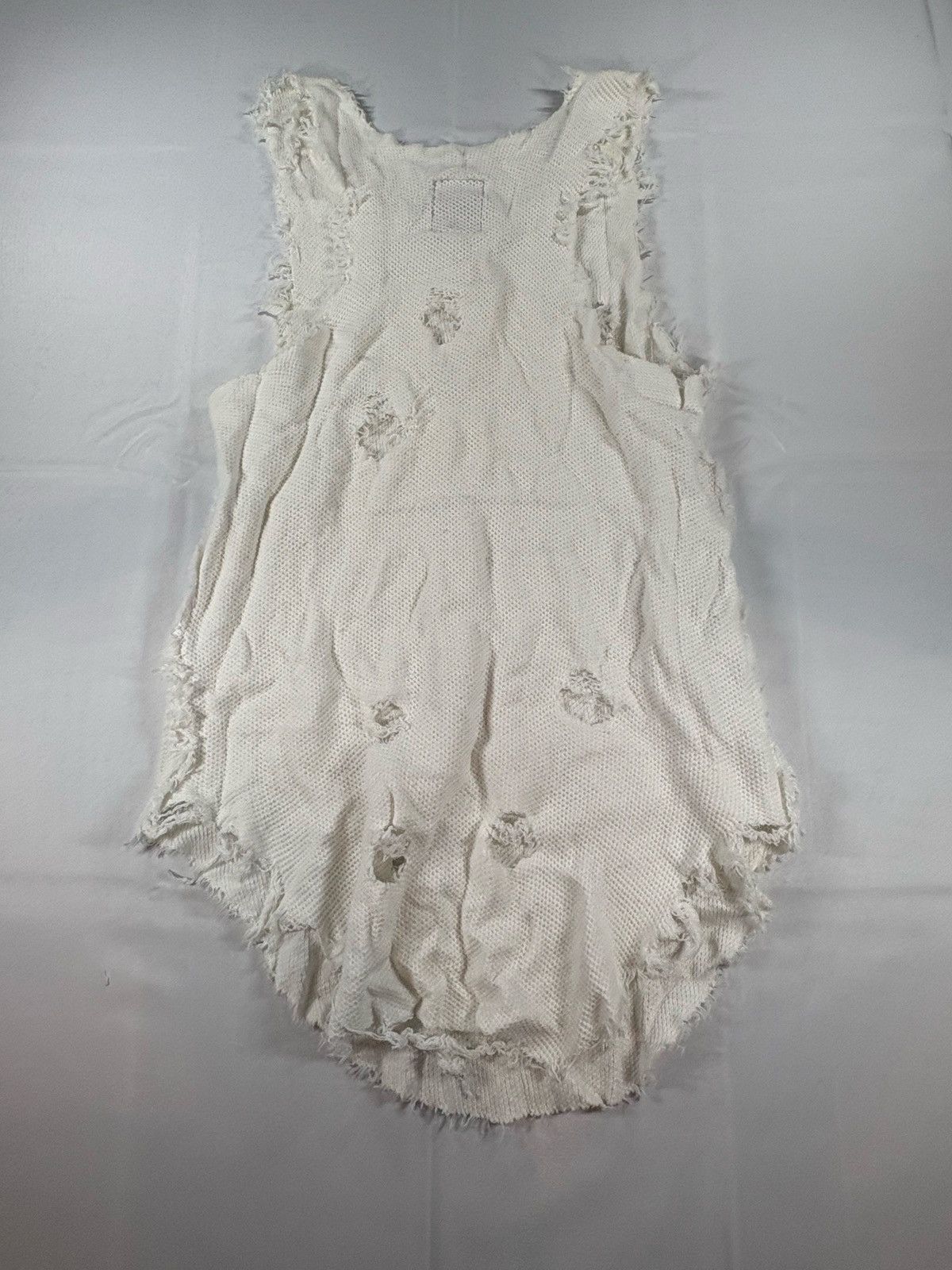 Other Distressed Knit Tank XL Cream Grunge Punk Vest Size US XL / EU 56 / 4 - 6 Thumbnail