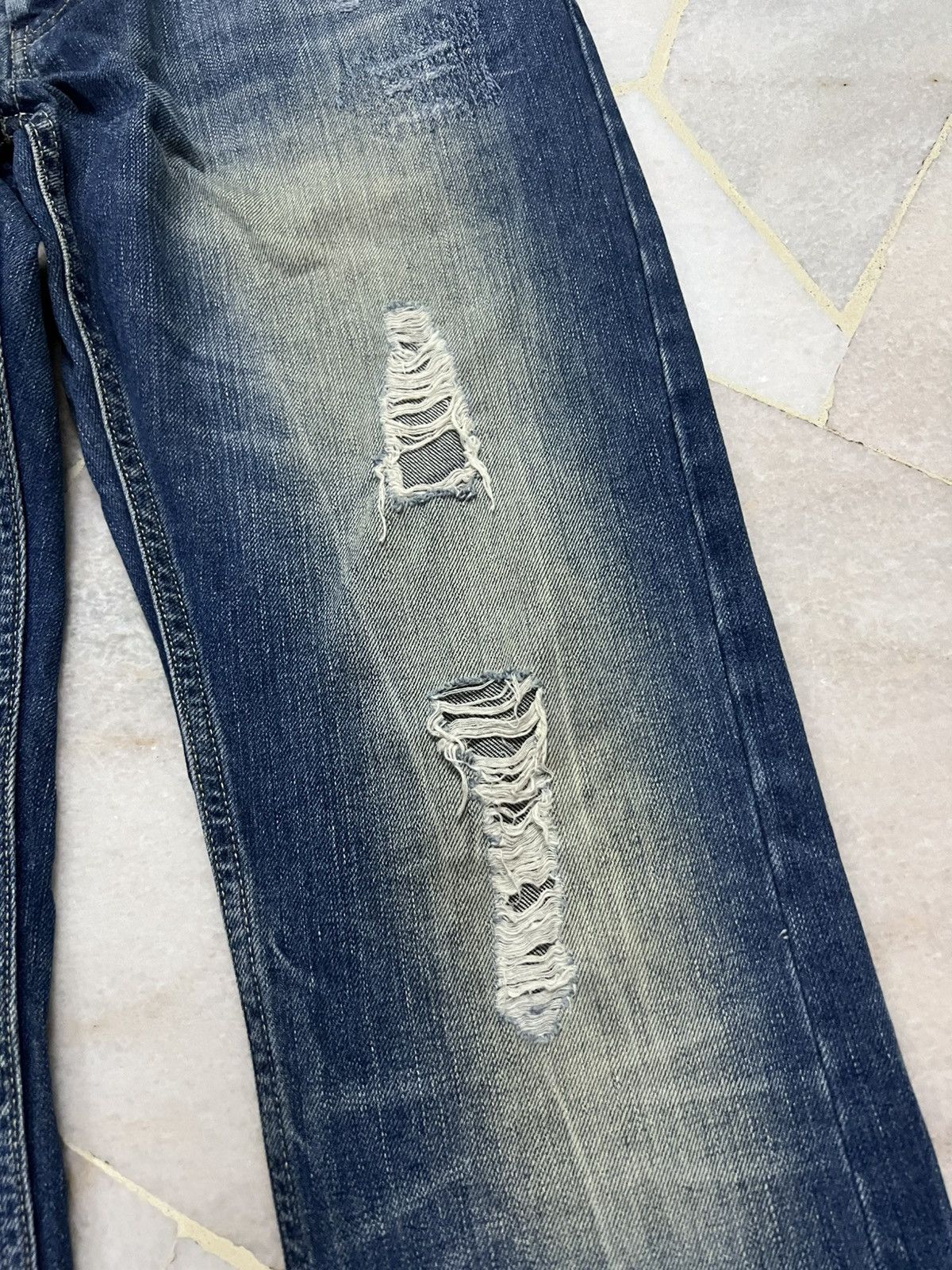 Zara 💥Very Rare💥Zara Blue Distressed Jeans Size US 32 / EU 48 - 6 Thumbnail
