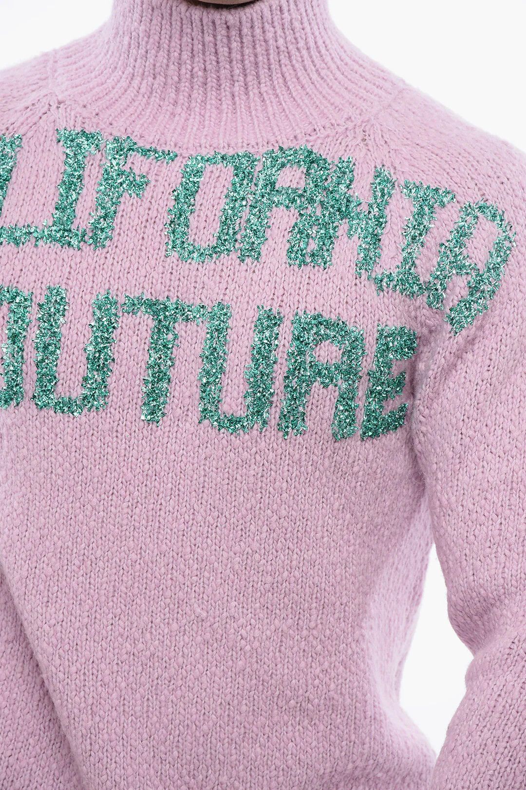 Dior × ERL og1mm0326 Lurex-Embroidered Turtleneck Pullover in Pink Size US M / EU 48-50 / 2 - 3 Thumbnail