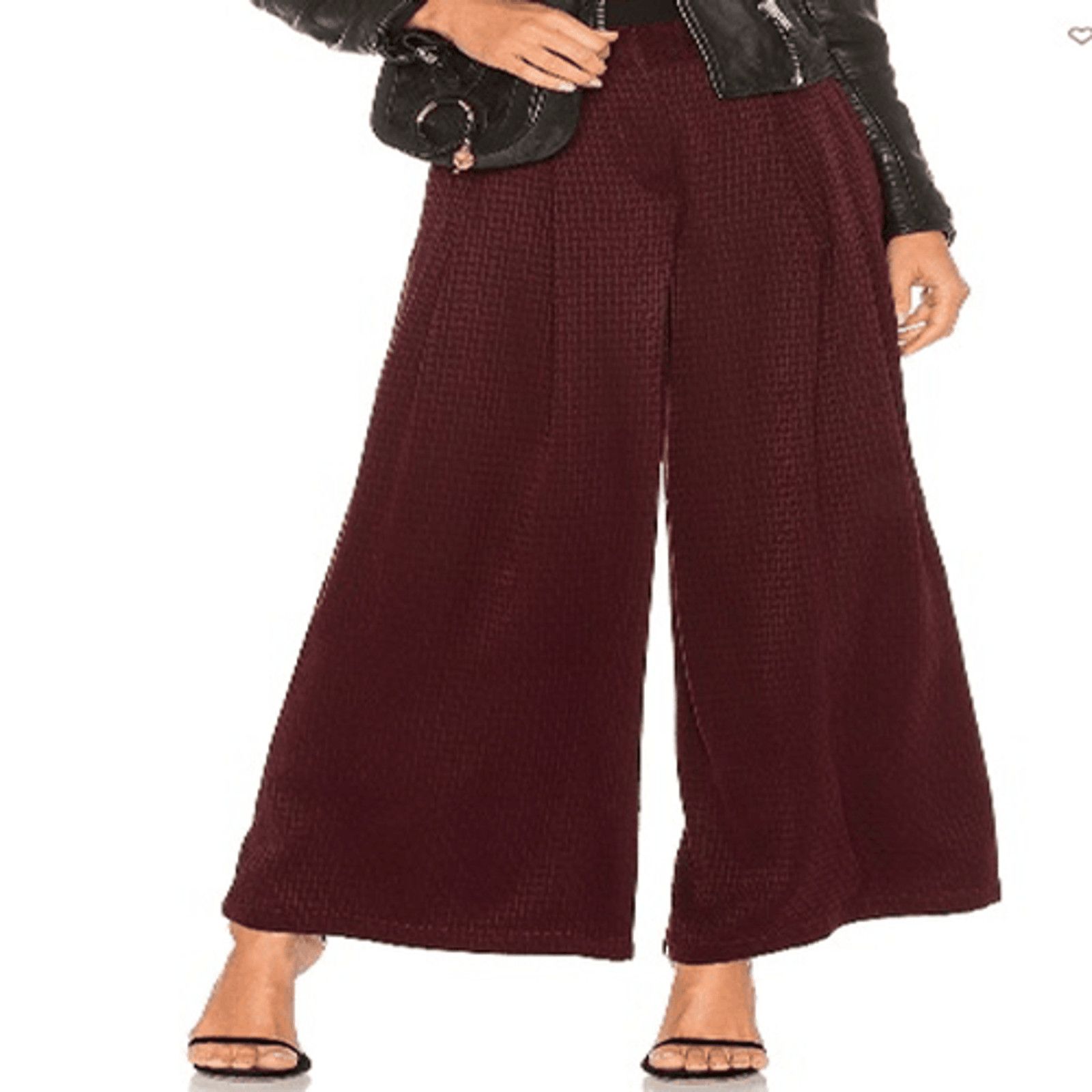 Free People Free People NWT Cropped Wide Leg Pants in Sangria - Size 0 Size 25" / US 0 / IT 36 - 1 Thumbnail