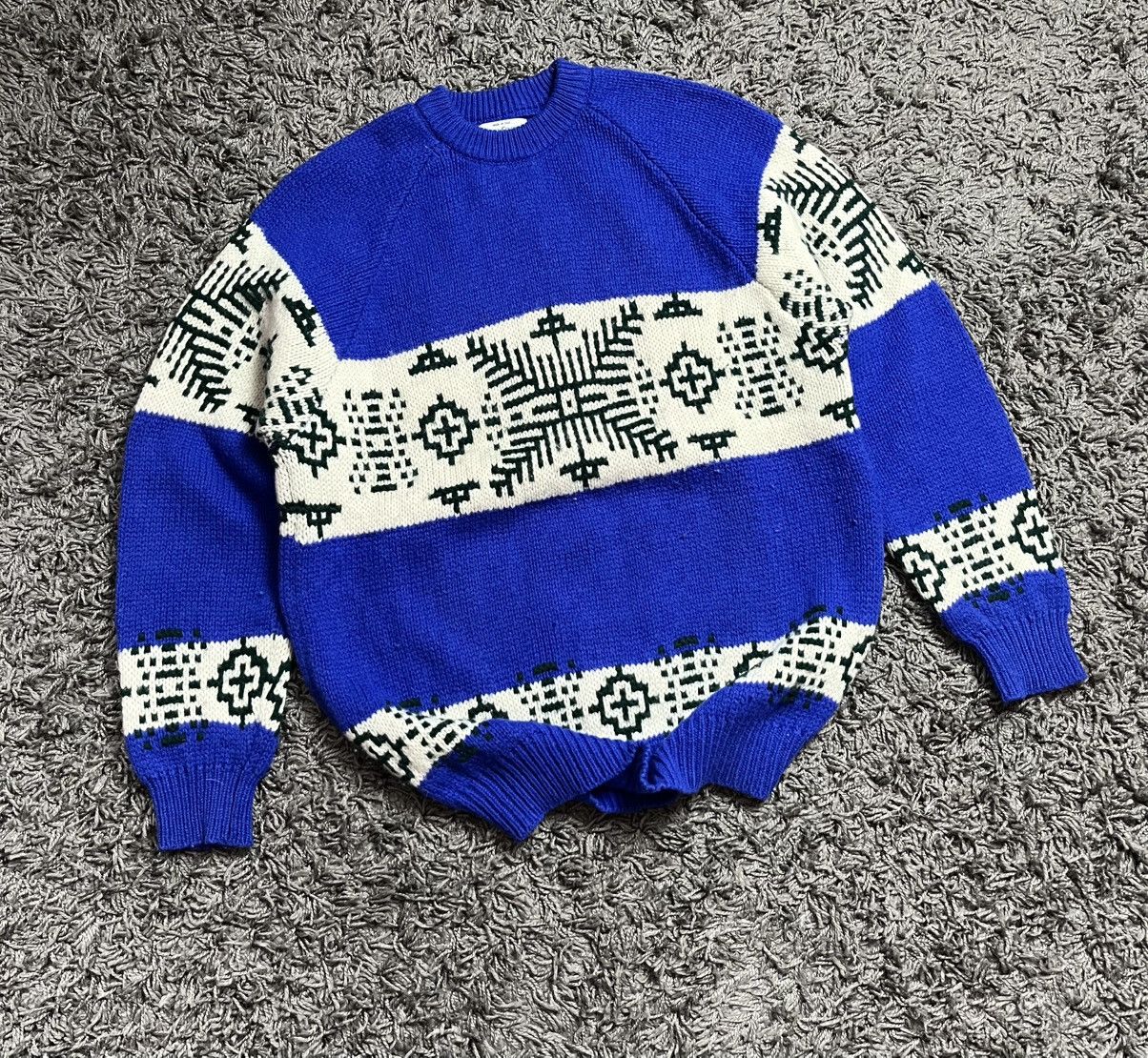 United Colors Of Benetton 90s Archival United Colors of Benetton Ski Knit Jumper Blue Size US L / EU 52-54 / 3 - 1 Thumbnail