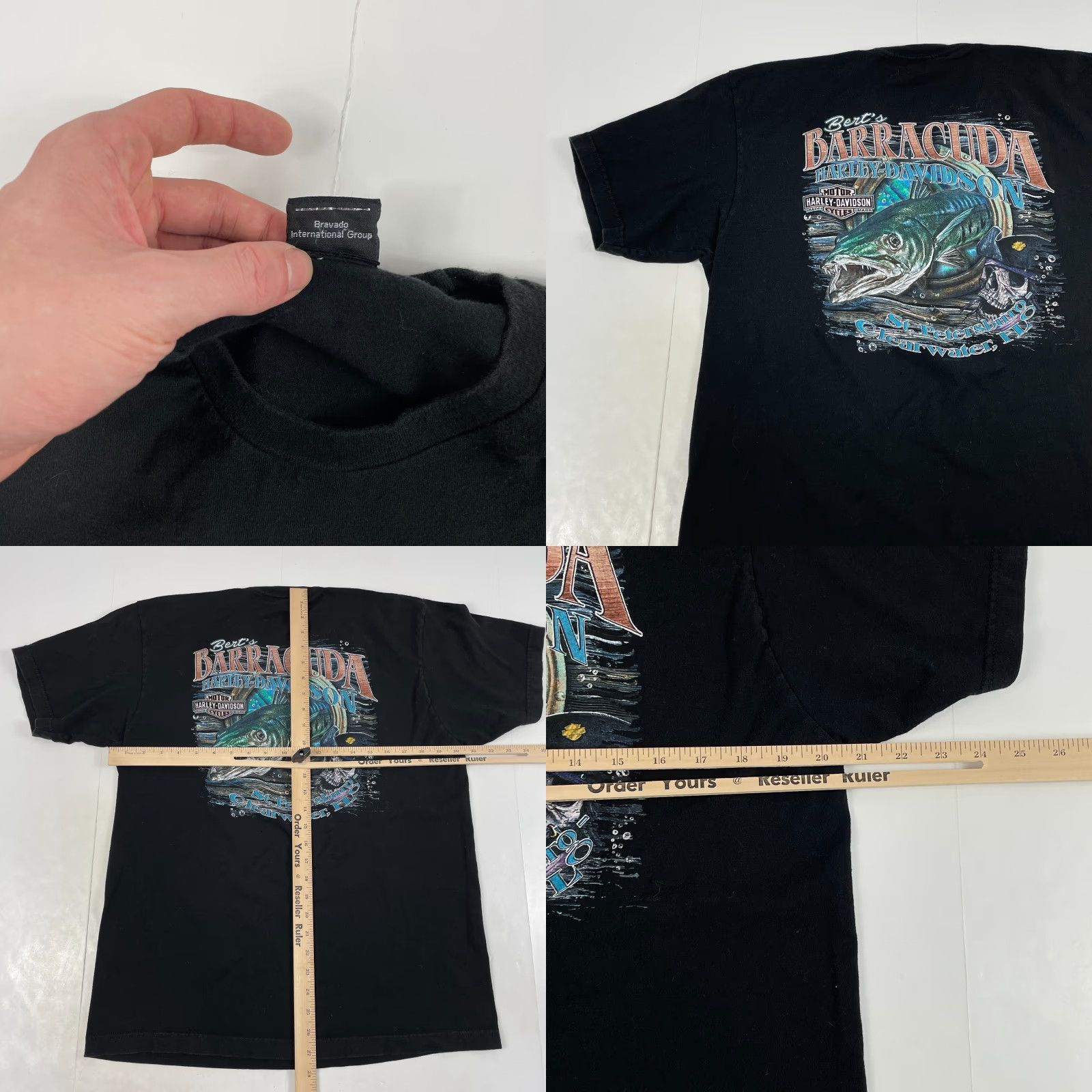 Harley Davidson Harley-Davidson Shirt Mens M Black Barracuda Graphic Print Logo Biker Motorcycle T-Shirt Short Sleeve Crew Neck Size US M / EU 48-50 / 2 - 8 Thumbnail