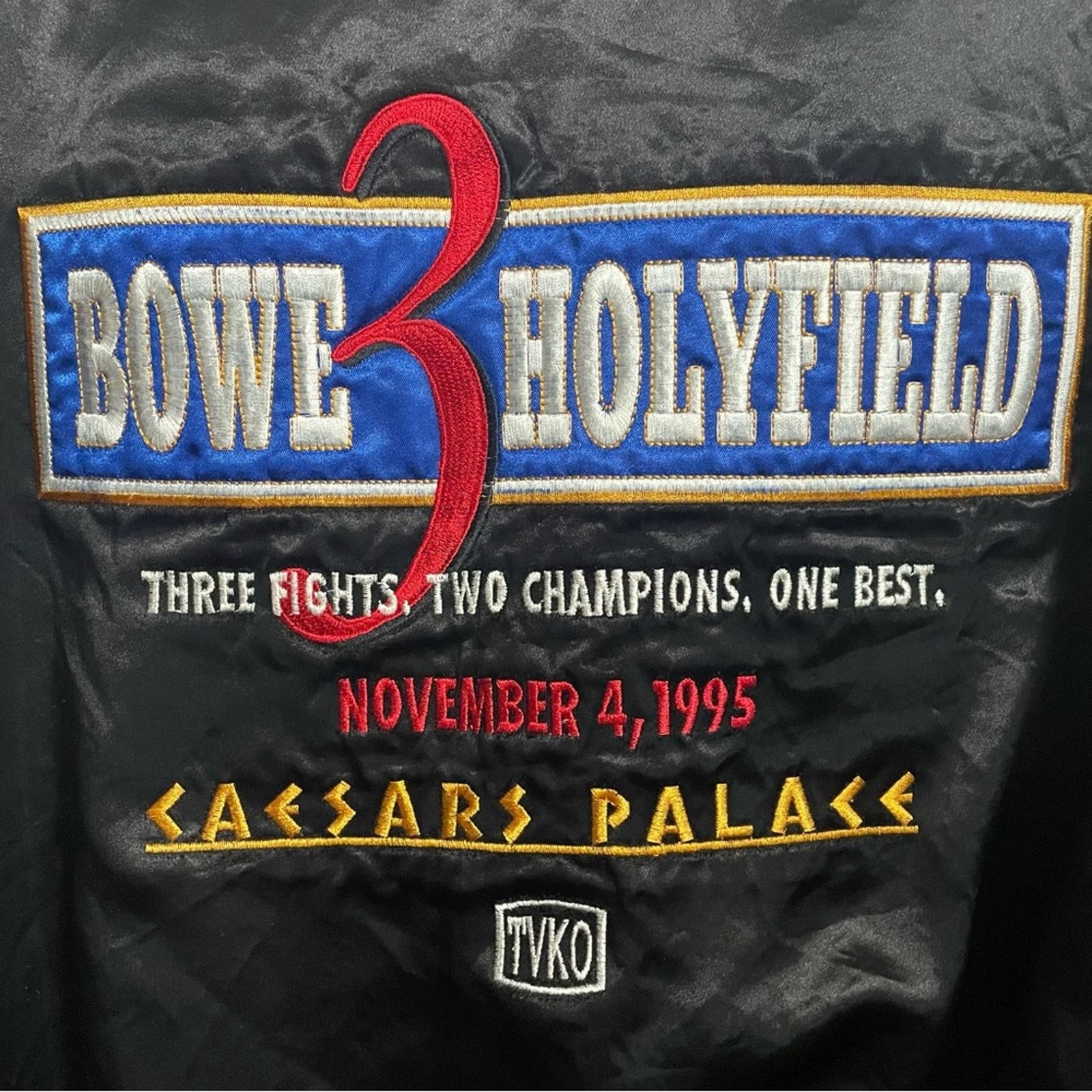 Vintage Vintage 1995 Bowe Holyfield 3 Caesars Palace Boxing Jacket Size US M / EU 48-50 / 2 - 4 Thumbnail
