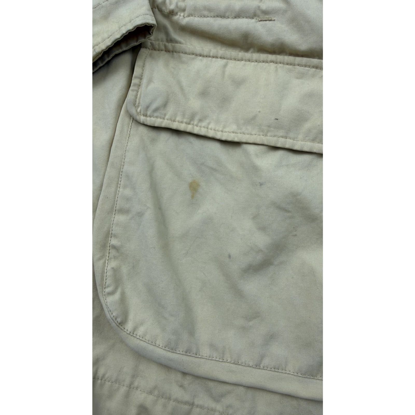 Faconnable Faconnable Jeans Coat Mens Large Beige Cotton Canvas Field Military Jacket Size US 33 - 3 Thumbnail