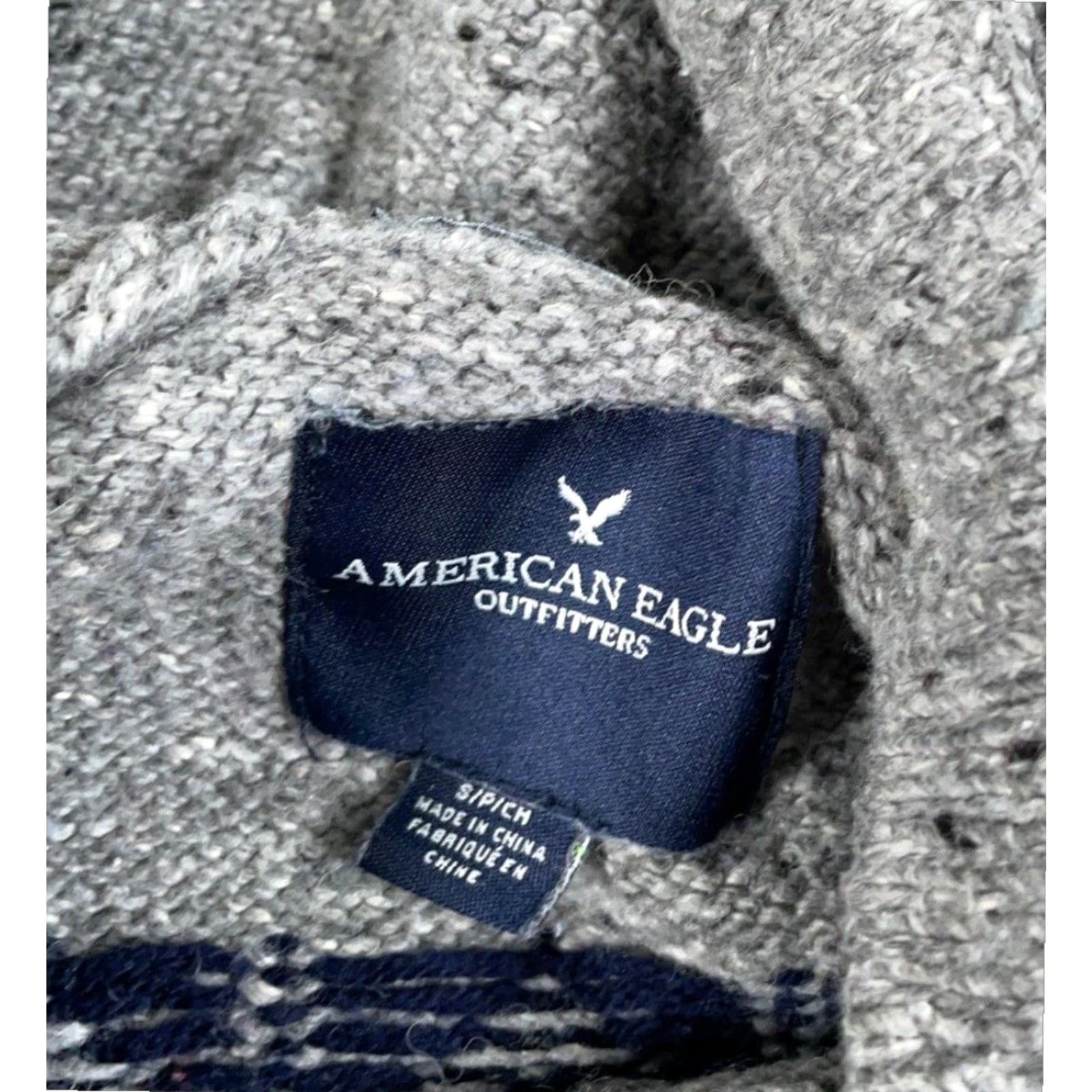 American Eagle Outfitters American Eagle Outfitters Geometric Pattern Hooded Pullover Sweater Adult Small Gray Cotton Acrylic Aztec Tribal 90s Size US S / EU 44-46 / 1 - 3 Thumbnail