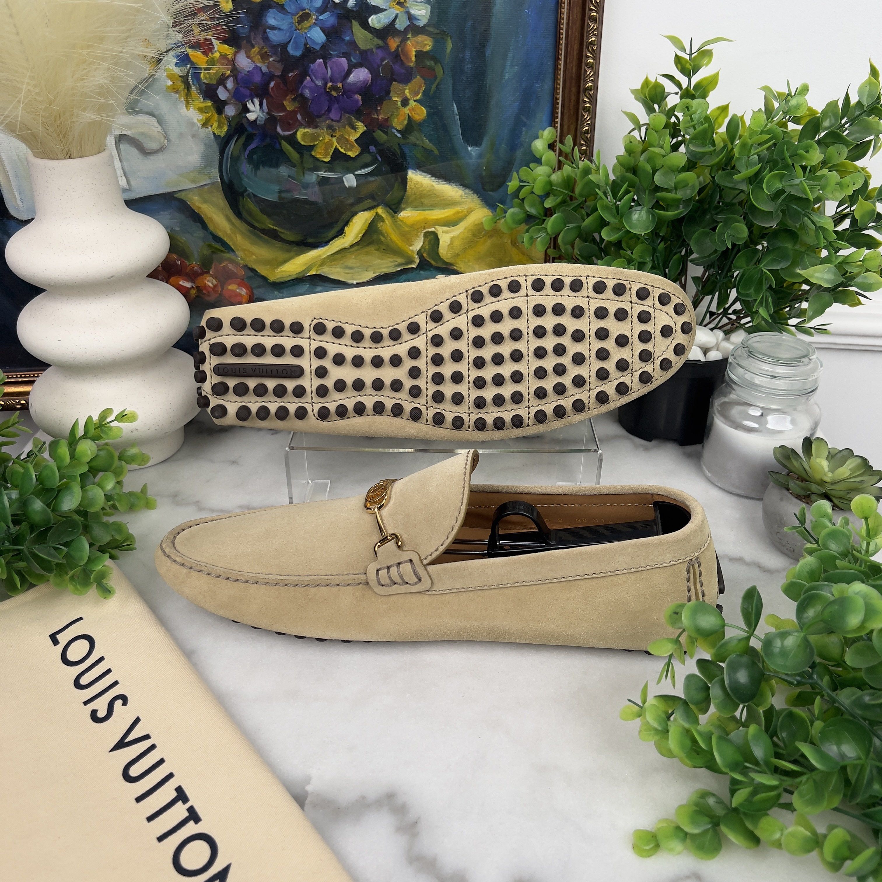Louis Vuitton LV Driver Moccasins Beige Suede Size US 9 / EU 42 - 9 Thumbnail