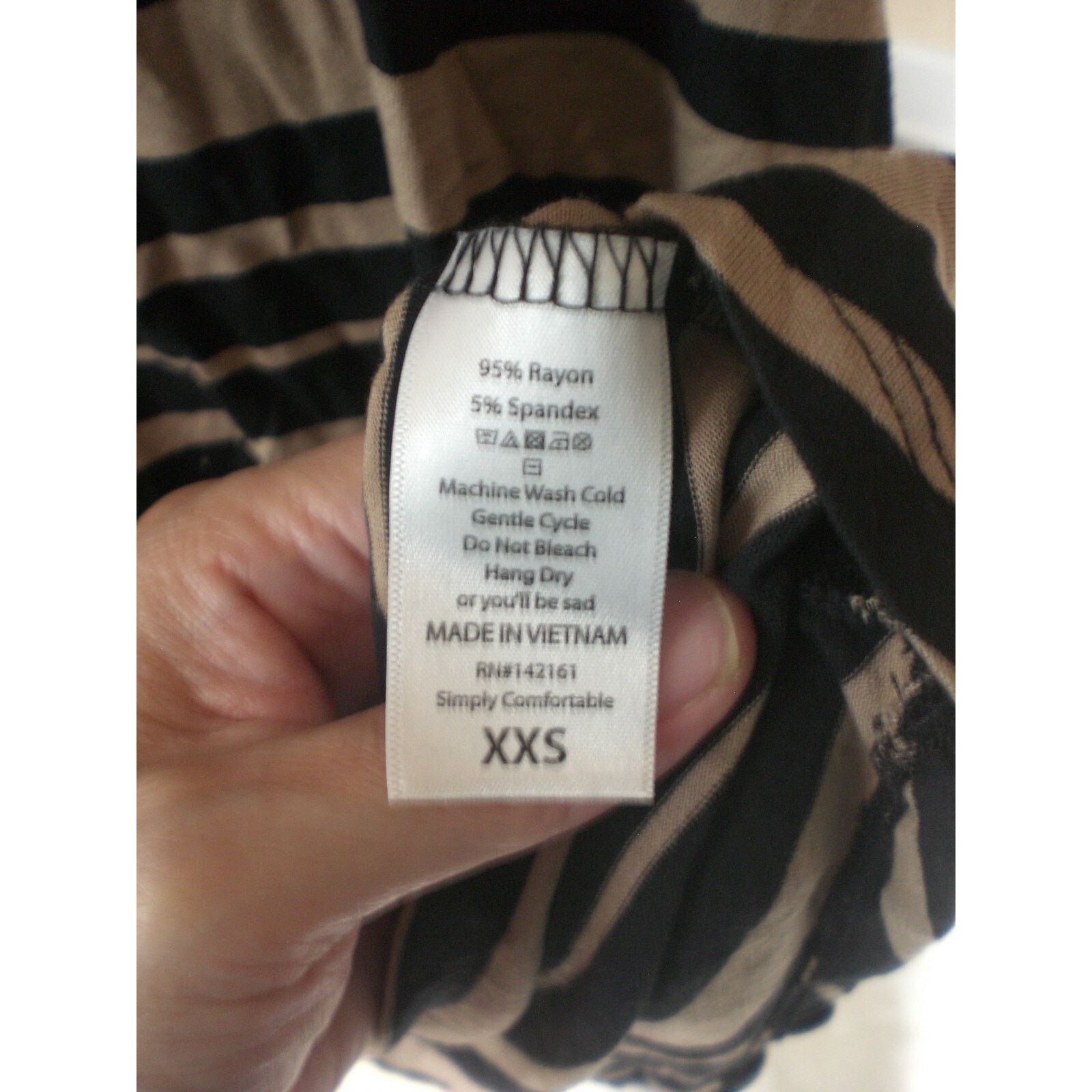 Other LuLaRoe Tan and Black Stripe Irma Shirt Top Blouse Tunic XXS Size XXS / US 00 / IT 34 - 4 Thumbnail