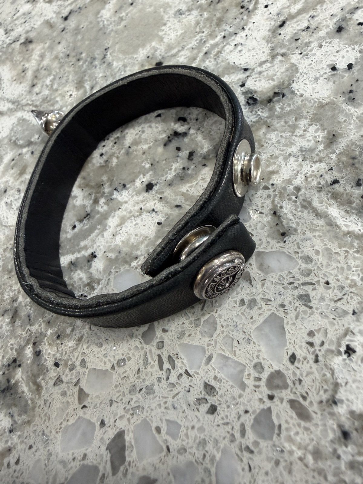 Chrome Hearts Chrome Hearts Spike Leather Bracelet Size ONE SIZE - 8 Thumbnail