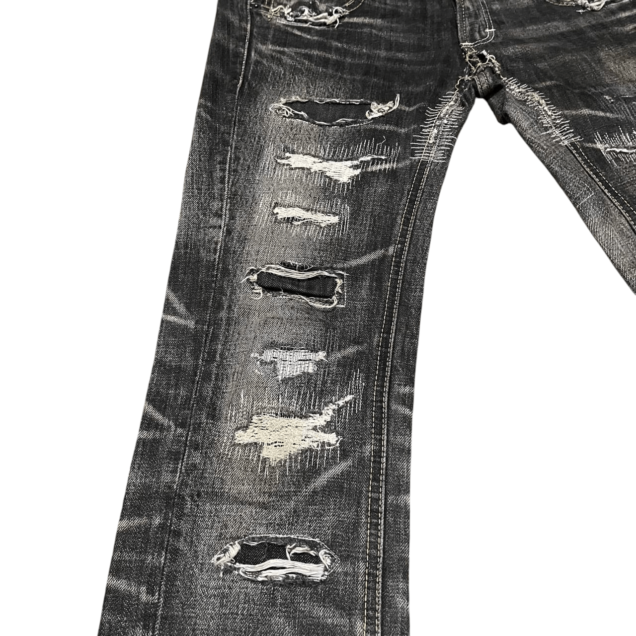 Hysteric Glamour Vintage KMK Kingly Mask Distressed Pants Size US 30 / EU 46 - 4 Thumbnail