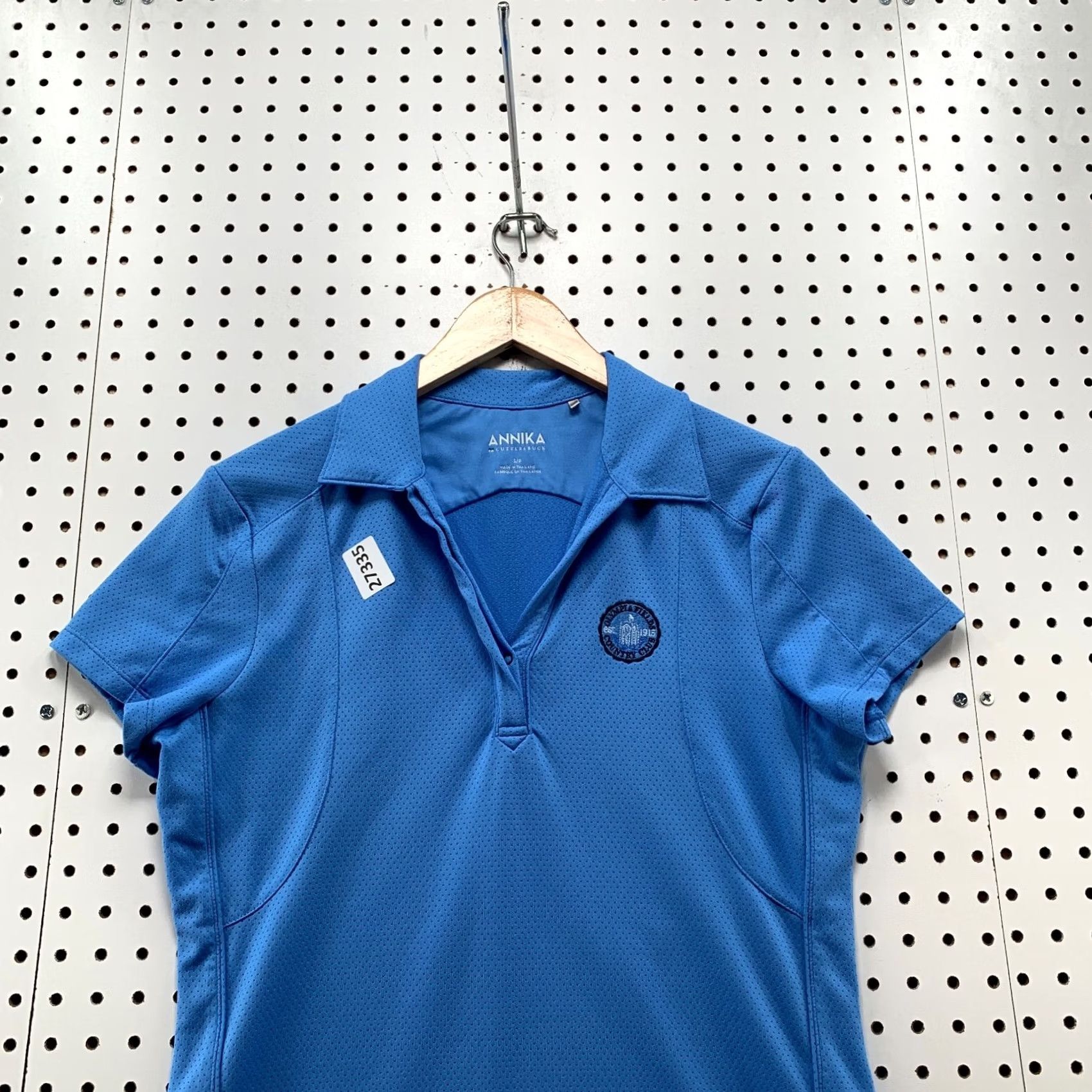 Vintage ANNIKA Polo Shirt Blue V Neck Small Womens Shirt Size S / US 4 / IT 40 - 2 Thumbnail