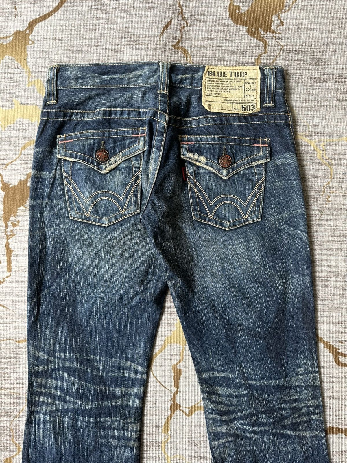 Tornado Mart FLARE Edwin 503 Claw Marks Design Denim Size US 30 / EU 46 - 8 Thumbnail