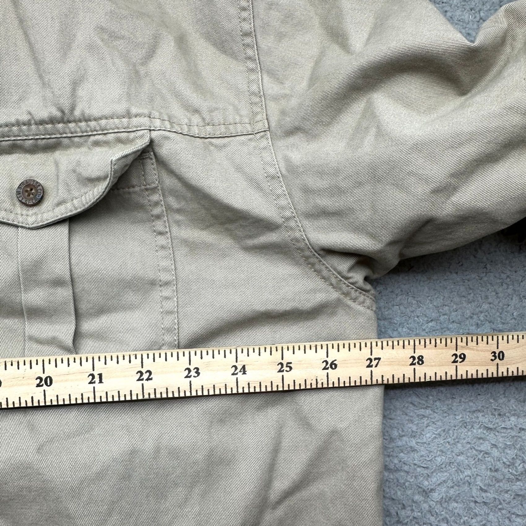 Levi's Levi's Button Twill Sherpa Fleece Lined Shirt Men 2XL Beige Long Sleeve Shacket Size US XXL / EU 58 / 5 - 4 Thumbnail