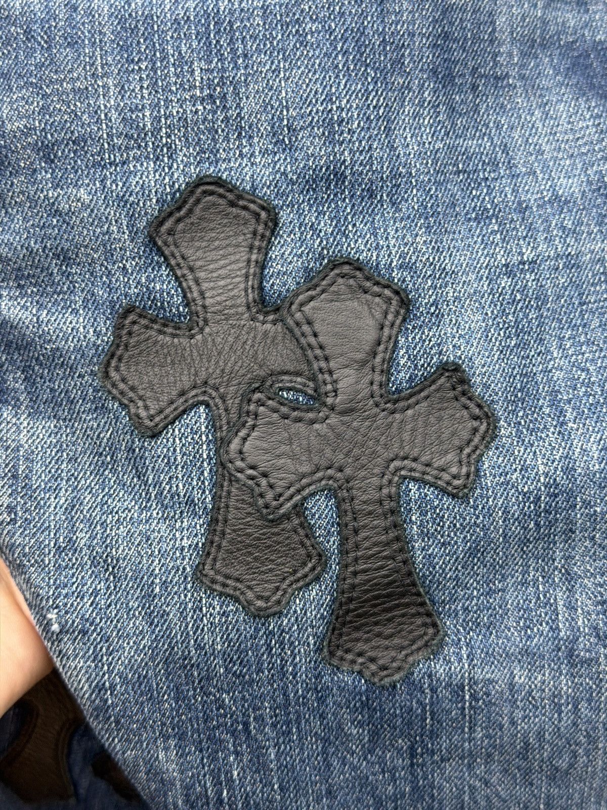 Chrome Hearts Chrome Hearts Patch Jeans Crosses Leather Blue Jean Size US 32 / EU 48 - 19 Thumbnail