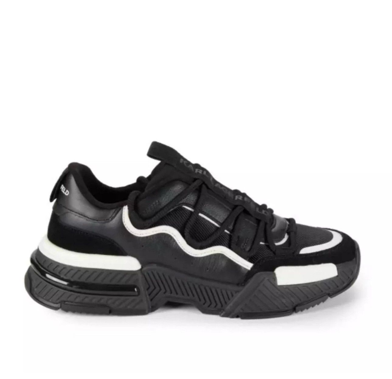 Karl Lagerfeld Karl Lagerfeld Paris Low-Top Leather Sawtooth Sneakers Size US 11 / EU 44 - 2 Thumbnail