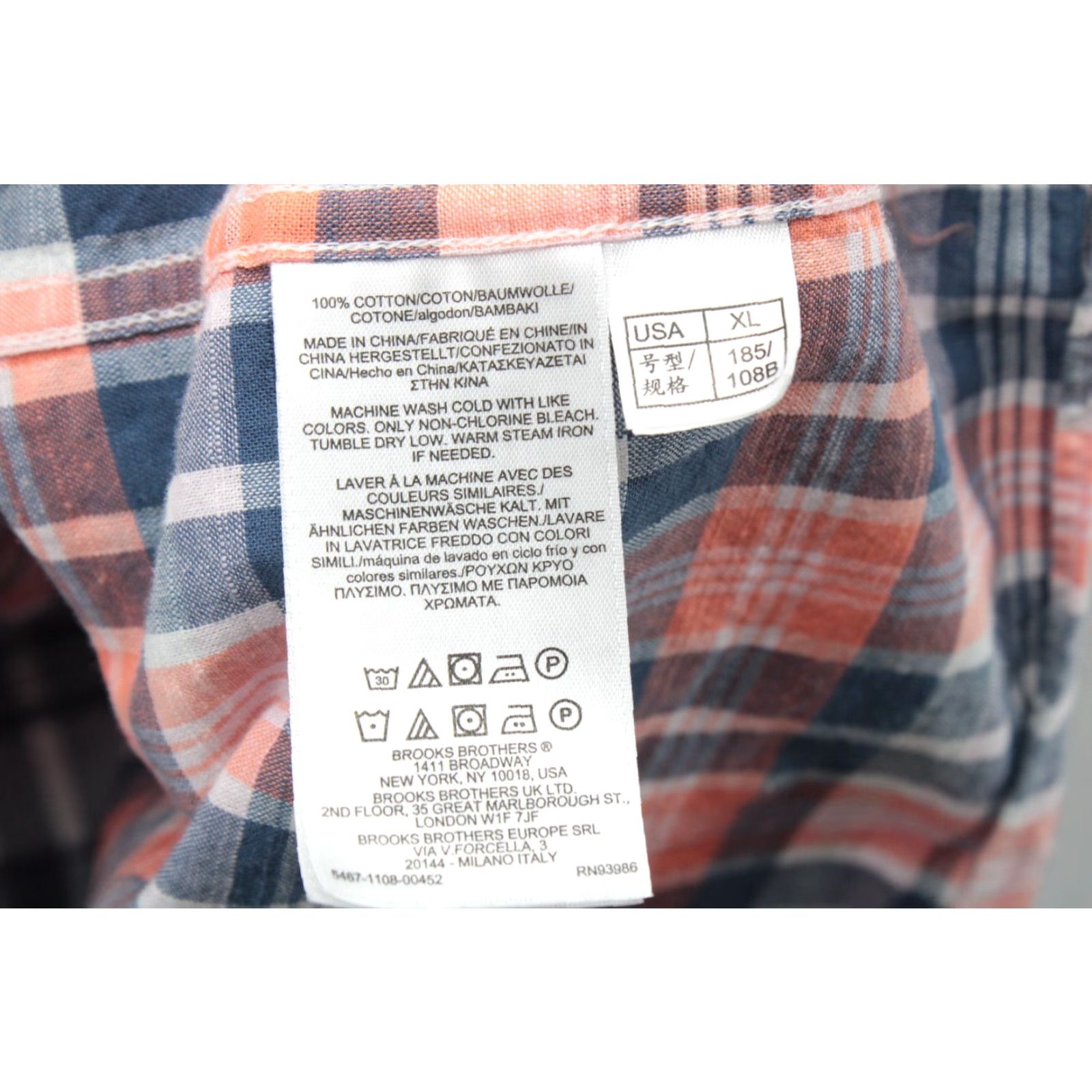 Brooks Brothers Brooks Brothers Regent Fit Shirt Men XL Blue Orange Plaid Button-Down Preppy Shirt Size US XL / EU 56 / 4 - 5 Thumbnail