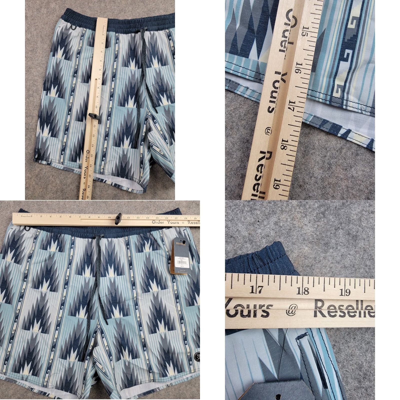 Roark Roark Shorey Poncho Shorts Mens XL Blue Aztec Oaxaca Hemp Blend Swim Trunks Size US 36 / EU 52 - 10 Thumbnail