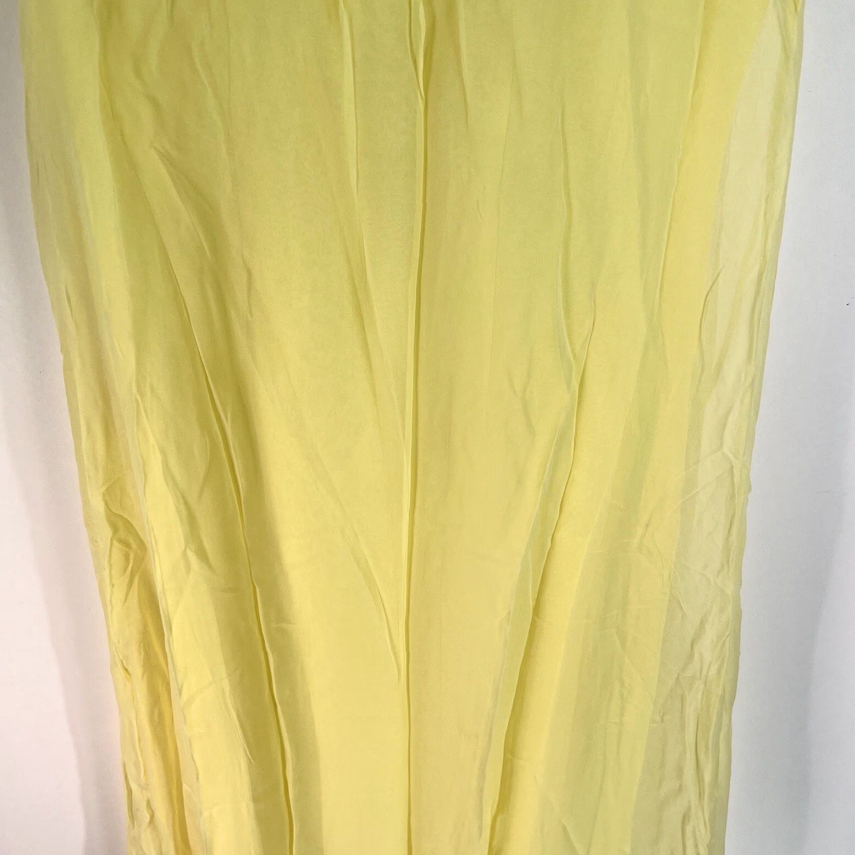 Sunflower VINTAGE 1970s FLOWER Yellow Chiffon Maxi Dress Lined Size 9 Evening Edwardian Womens Size M / US 6-8 / IT 42-44 - 3 Thumbnail