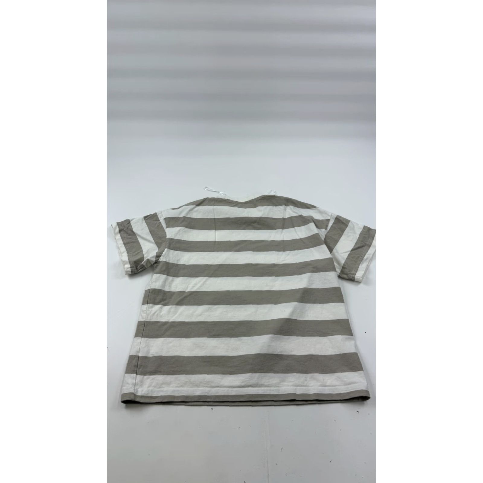H&M H&M Shirt Womens Small Striped Beige White Boxy Fit Cotton Crewneck Tee Casual Size S / US 4 / IT 40 - 4 Thumbnail