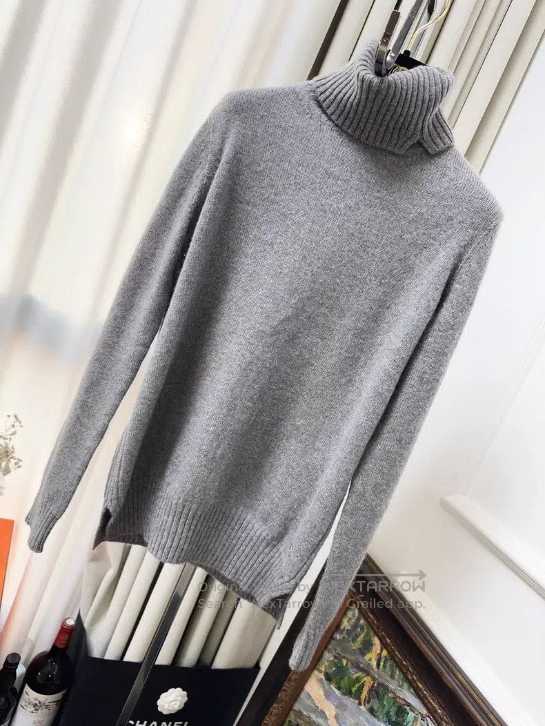Loro Piana Loro Piana Gray High Neck Knit Top Size S / US 4 / IT 40 - 1 Thumbnail