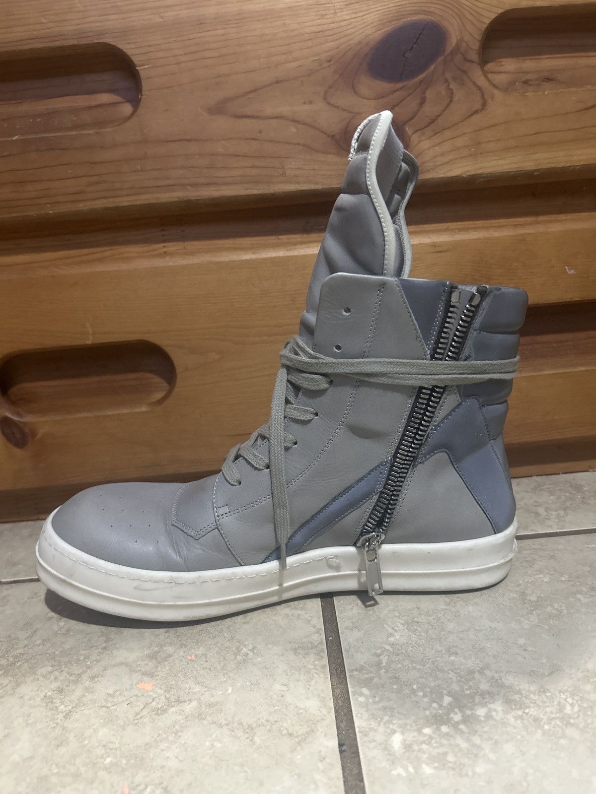Rick Owens Rick Owens Geobasket Pearl Milk Reflective Size US 10 / EU 43 - 5 Thumbnail