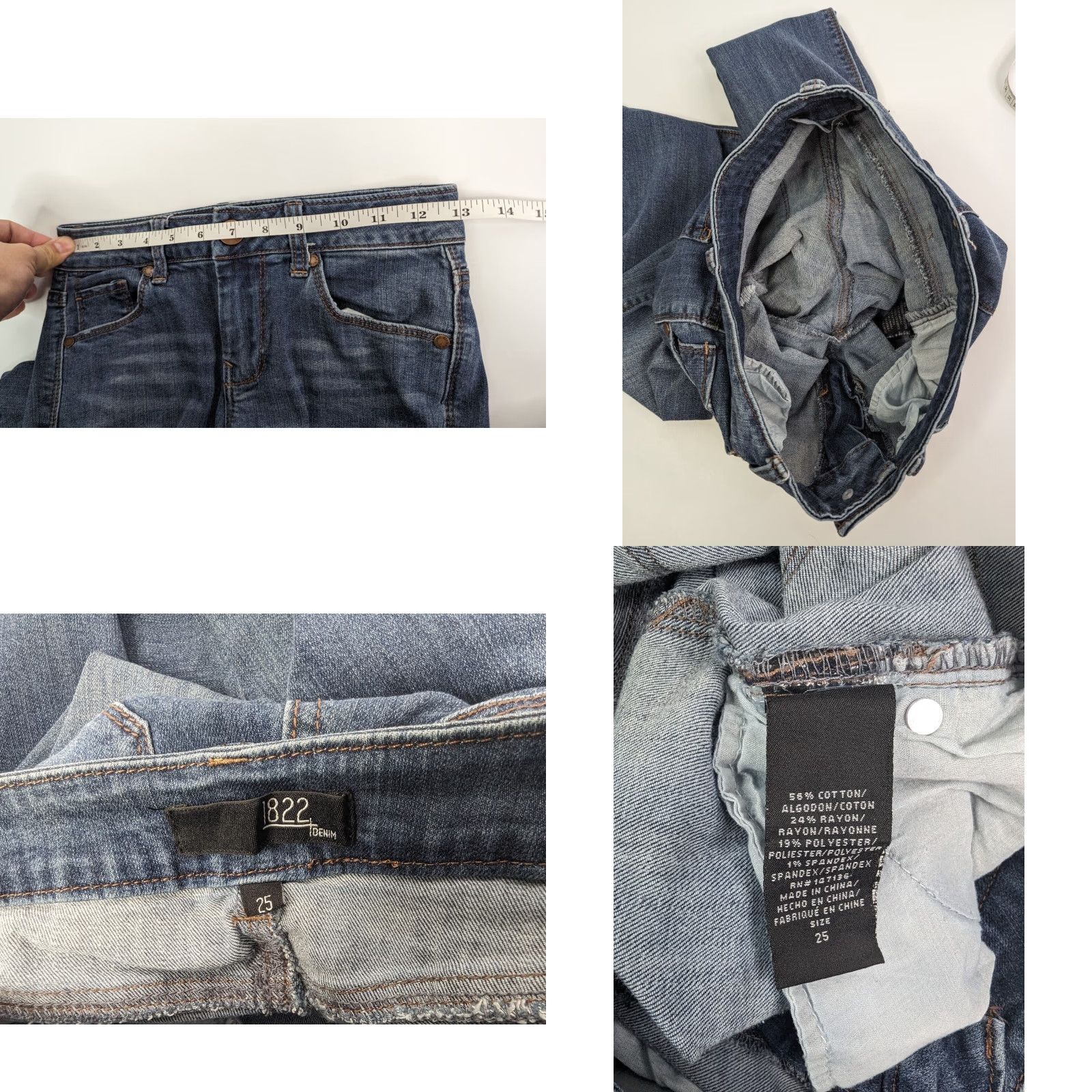 Vintage 1822 Denim Jeans Womens Size 25 Medium Wash Blue Distressed Skinny Denim Regular Fit 1822 Denim Womens Boys Girls? Size 42" / US 20 - 8 Thumbnail