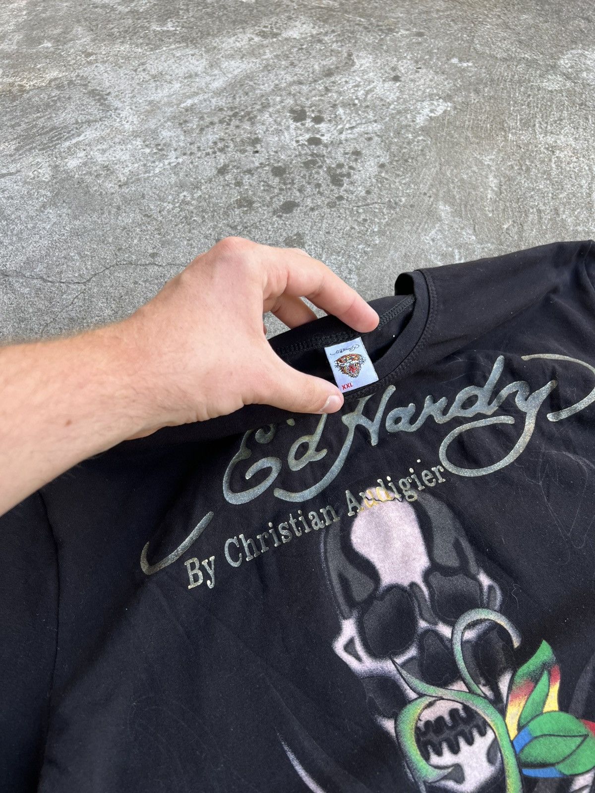 Ed Hardy Ed Hardy Christian Audigier Big Logo T-shirt Full Print Y2k Size US L / EU 52-54 / 3 - 6 Thumbnail