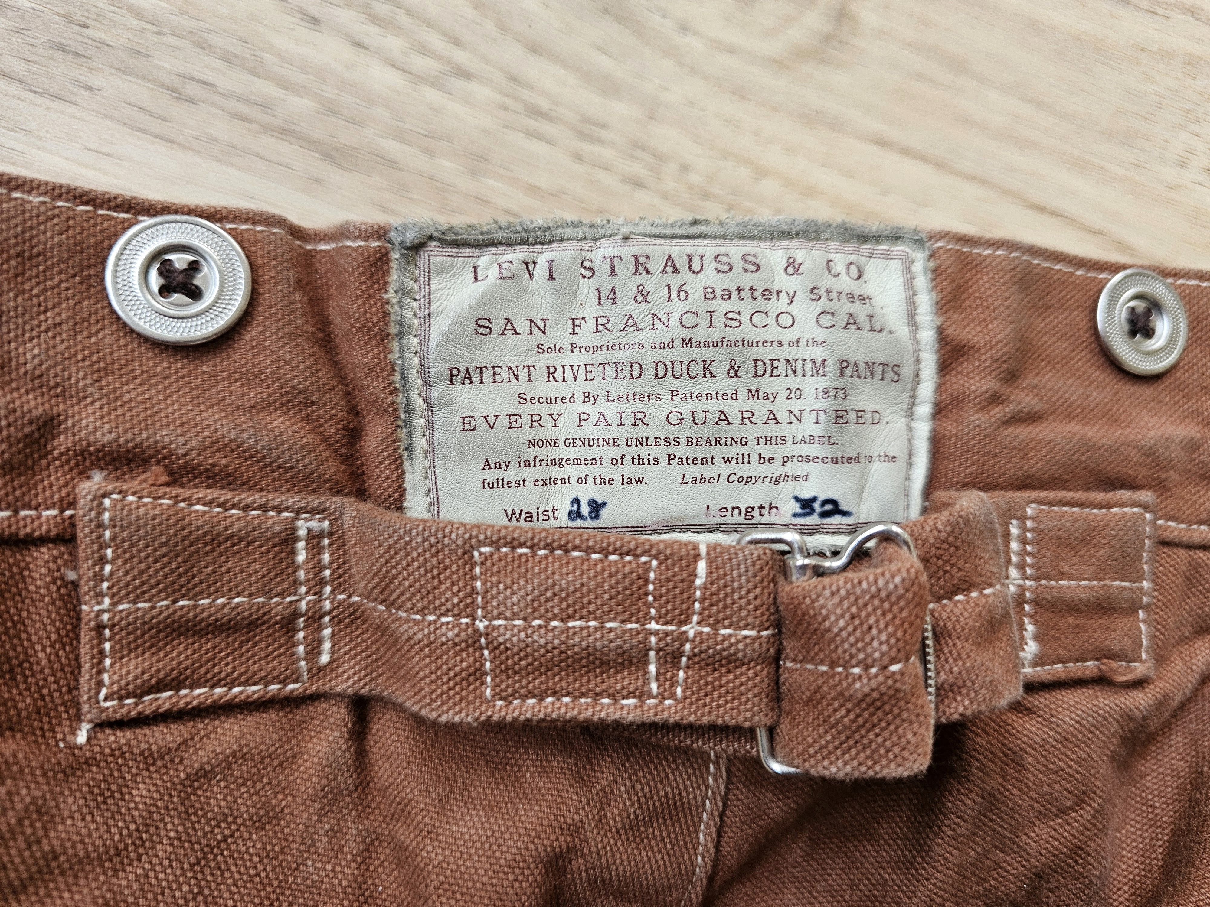 Levi's Vintage Clothing Vintage LVC 1873 Duck Canvas 501XX 1870 1890 1920 1933 Size US 28 / EU 44 - 3 Thumbnail